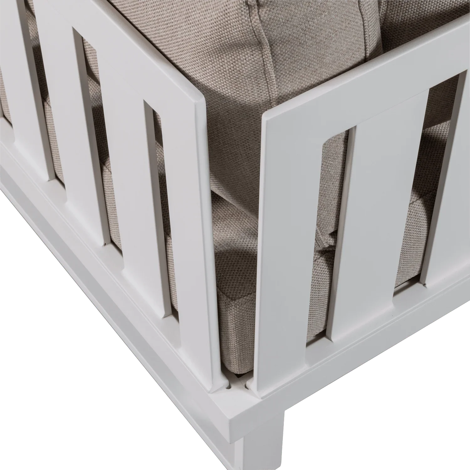 FLINT CORNER BENCH GARDEN ALUMINIUM WHITE/NATURAL - PARIS14A.RO