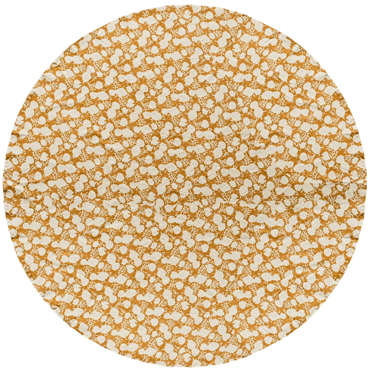 FOLIAGE ROUND TABLE CLOTH COTTON BROWN Ø180CM - PARIS14A.RO