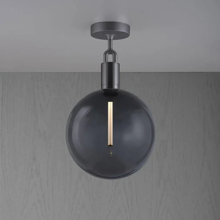 Buster & Punch Lampă de Tavan Forked Metal Alama/Otel/Gun Metal E27 7.5W Globe Smoked Large 4