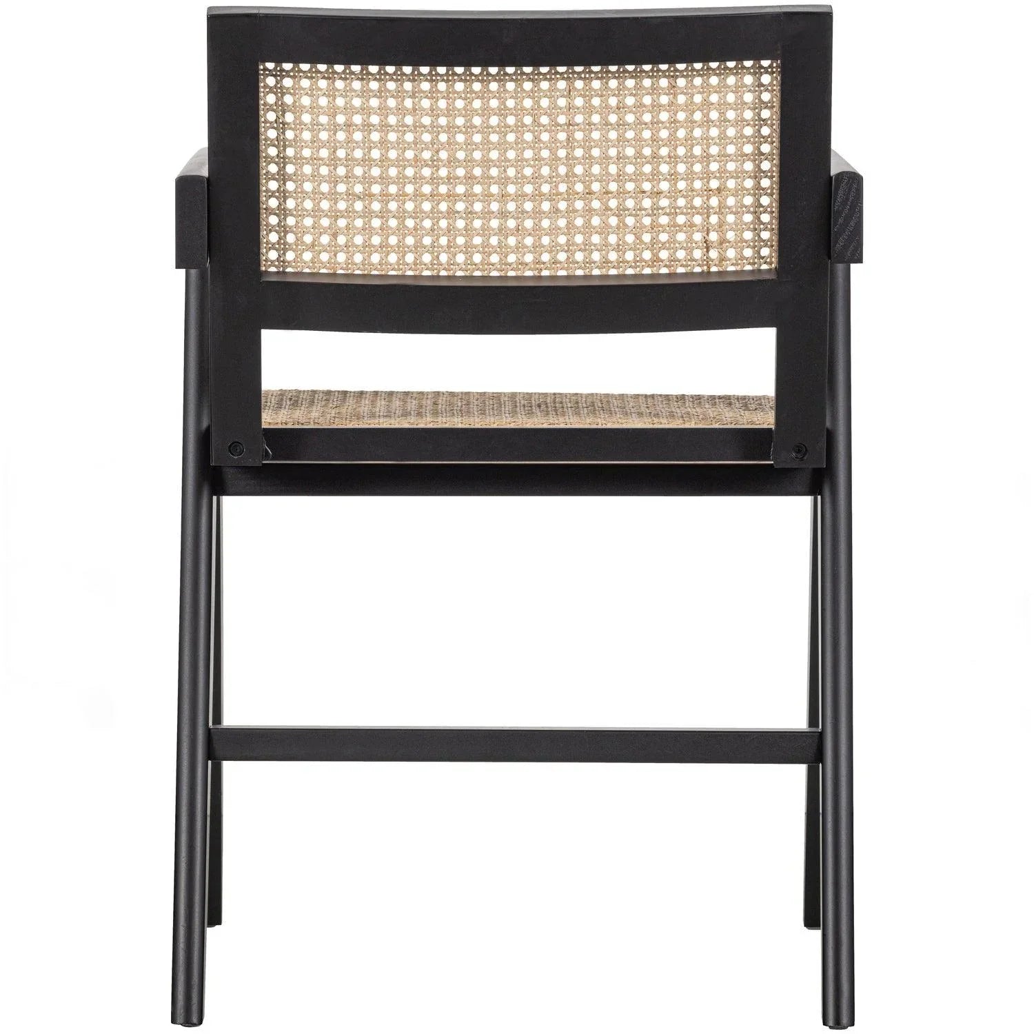 GUNN DINING CHAIR RATTAN / WOOD BLACK - PARIS14A.RO