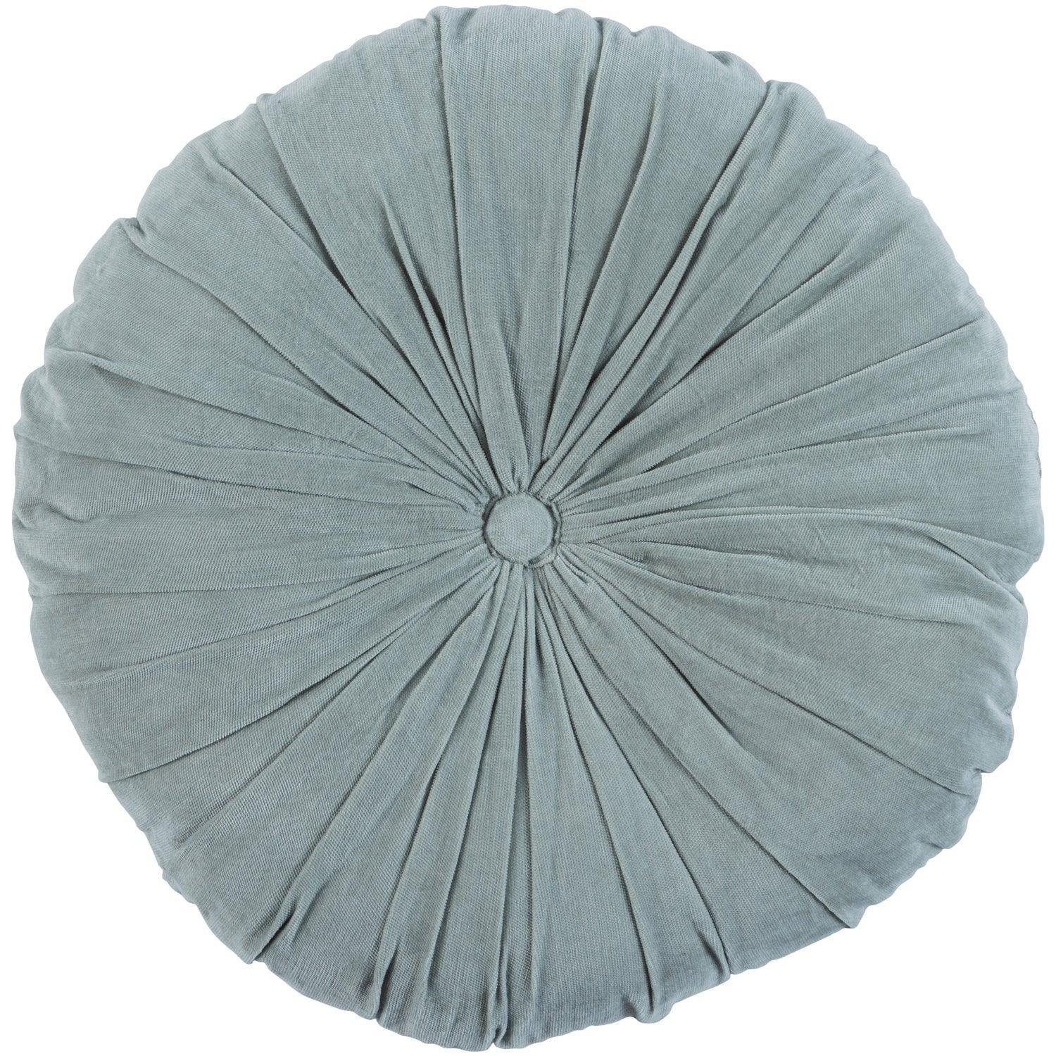 HALO CUSHION ROUND MICRO VELVET PALE GREEN Ø45CM - PARIS14A.RO