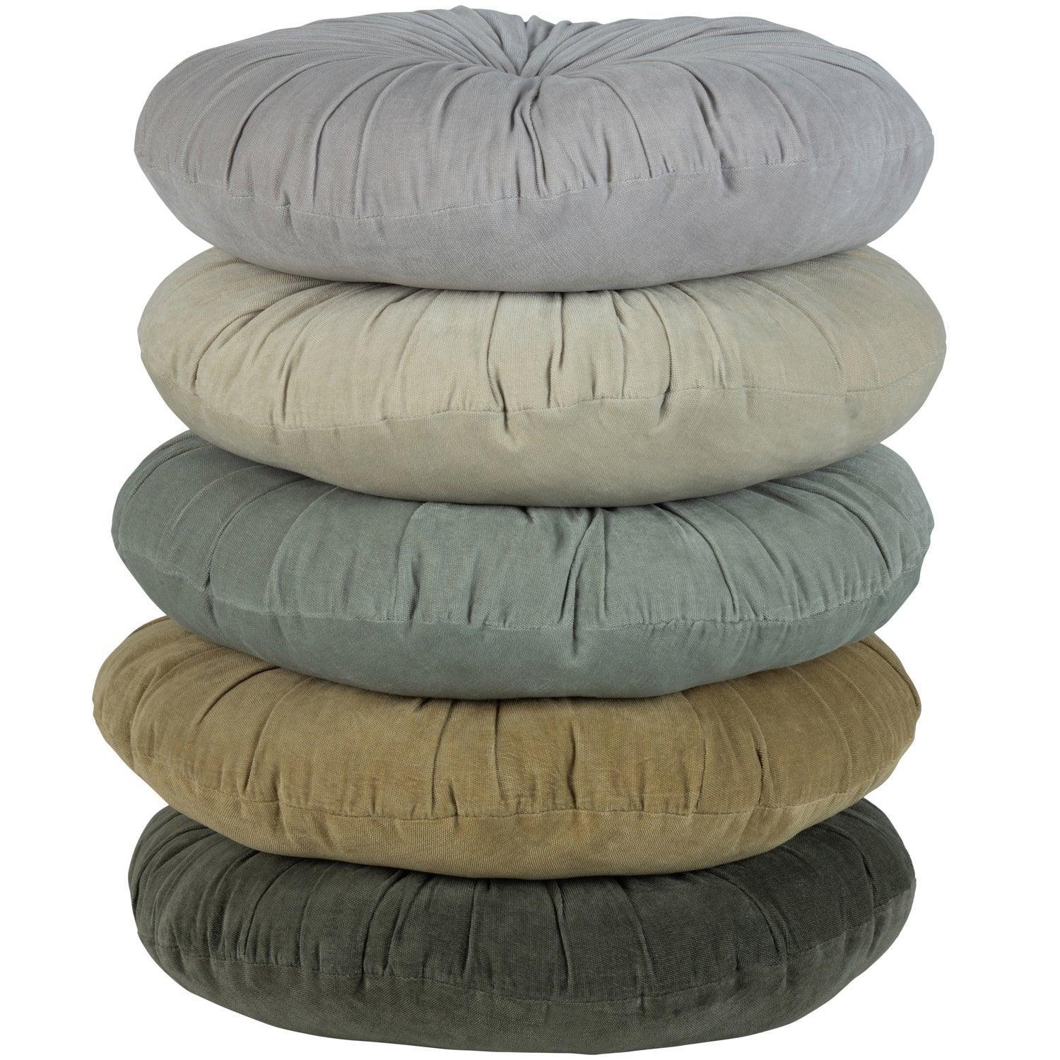 HALO CUSHION ROUND MICRO VELVET PALE GREEN Ø45CM - PARIS14A.RO