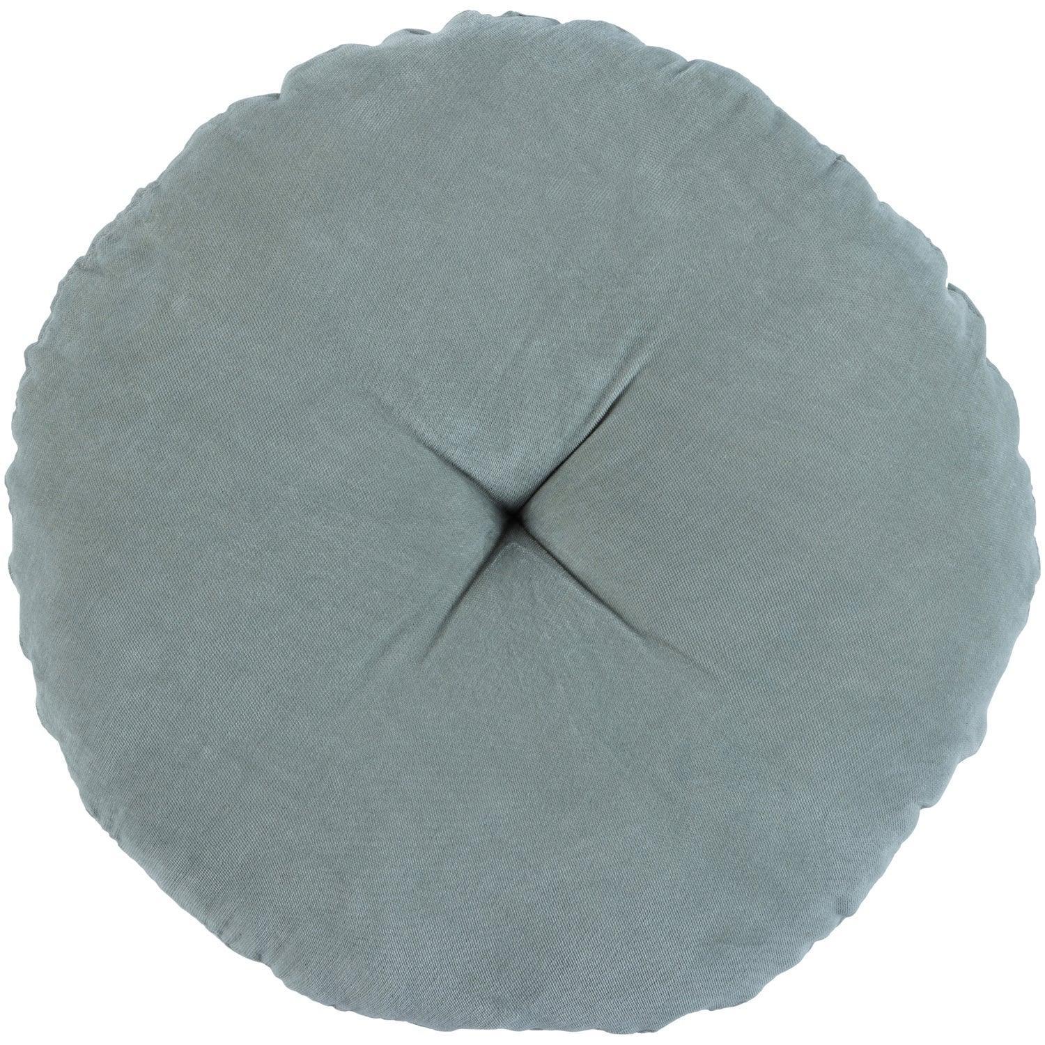 HALO CUSHION ROUND MICRO VELVET PALE GREEN Ø45CM - PARIS14A.RO