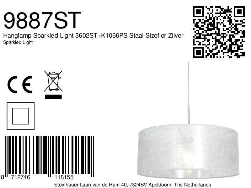 Lustra Sparkled Light 3602ST+K1066PS Staal-Sizoflor Zilver - PARIS14A.RO