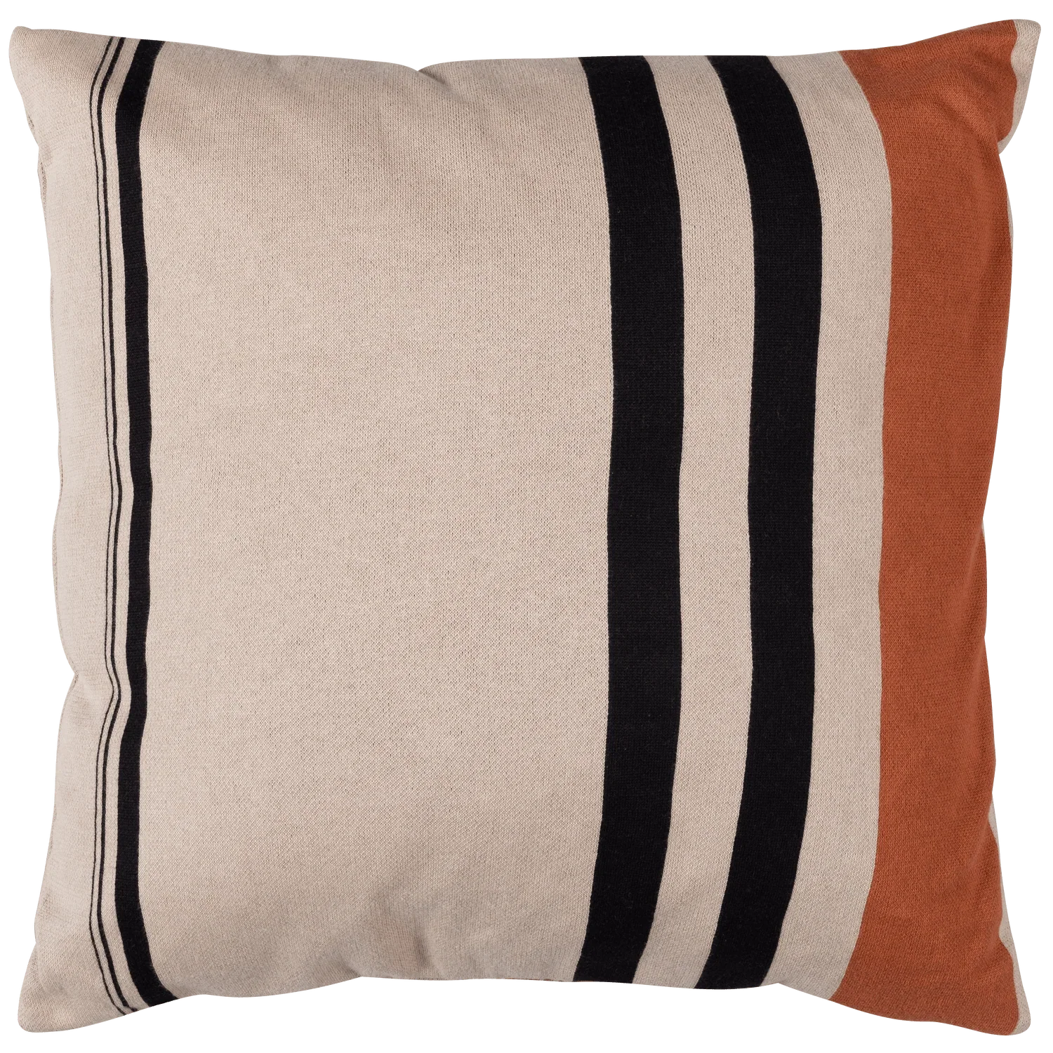 HANI STRIPED CUSHION KHAKI/BLACK 60x60CM - PARIS14A.RO