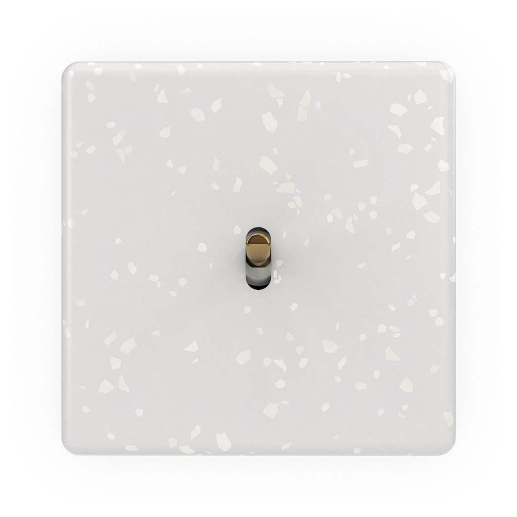 Modelec Hitera Placa simpla B1 pentru 1 intrerupator basculant | Terrazzo Negru