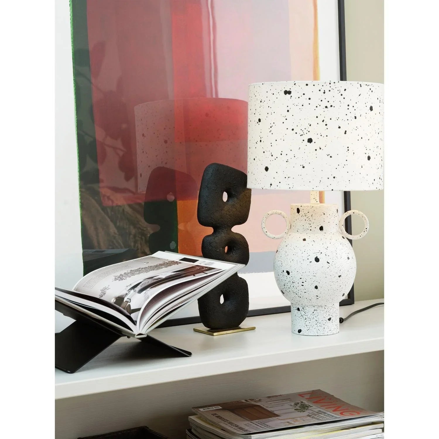 HOED TABLE LAMP METAL WHITE/BLACK - PARIS14A.RO