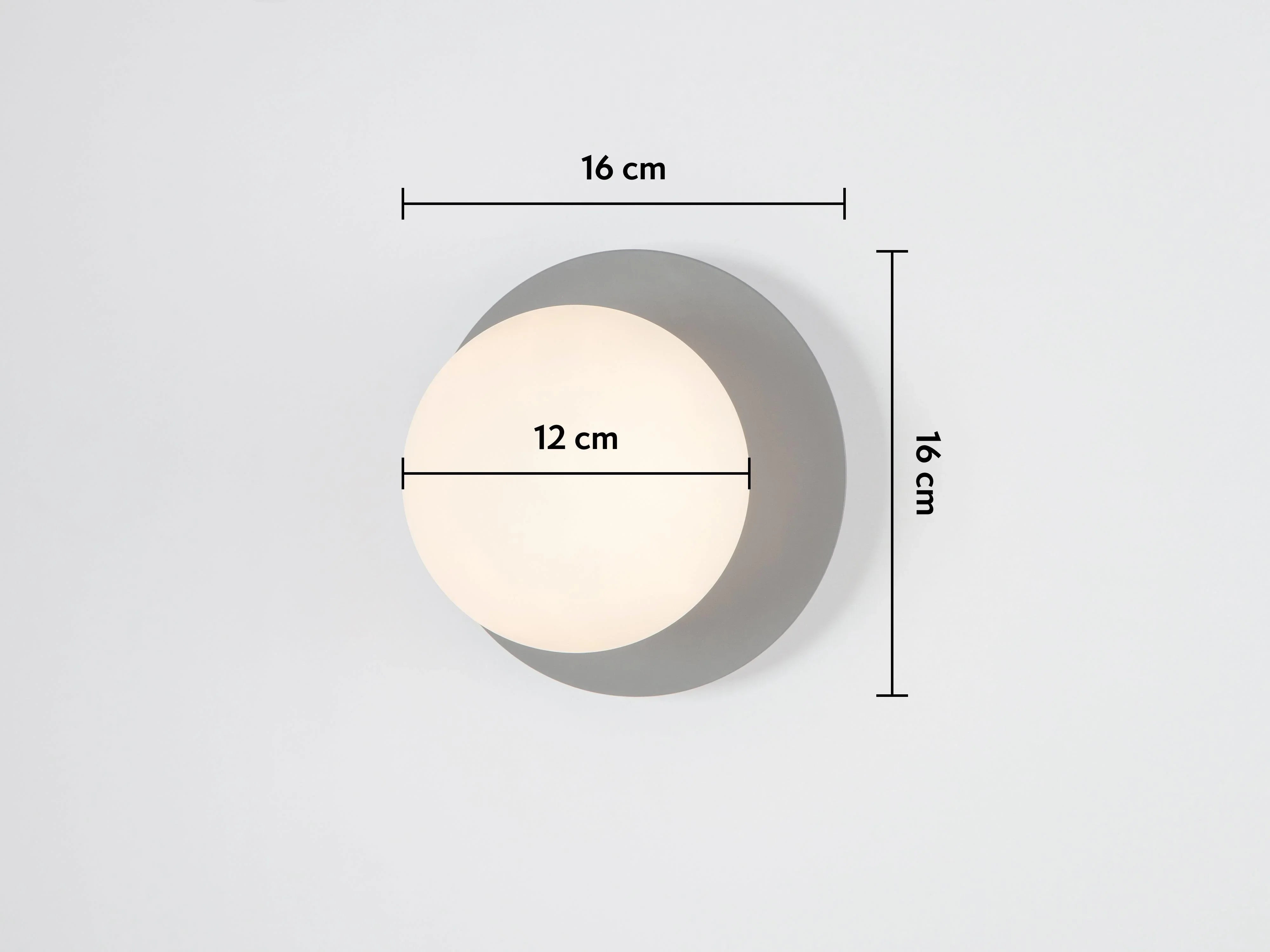 Lampă de perete disc opal gri cărbune