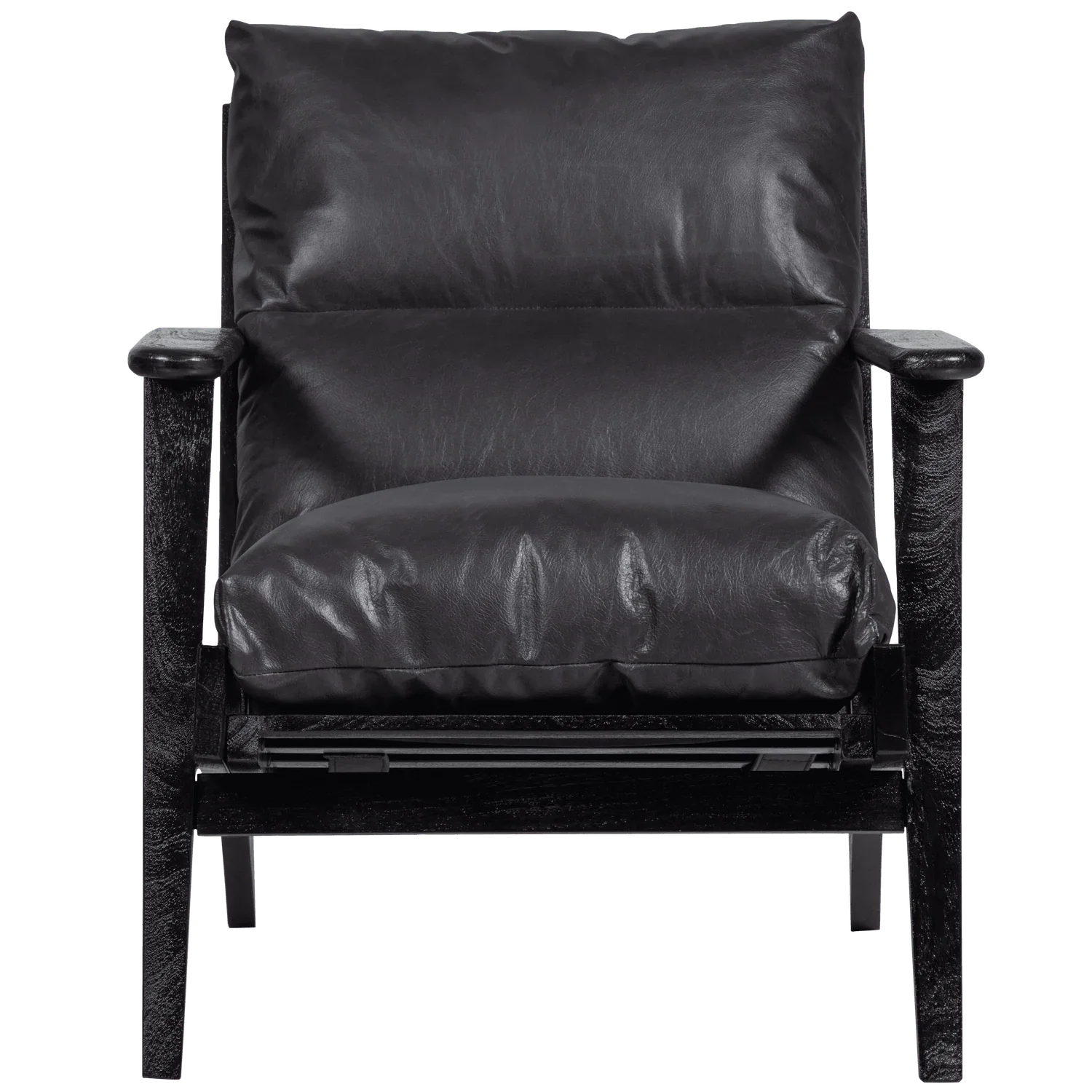 HOUSTON ARMCHAIR REAL LEATHER BLACK - PARIS14A.RO