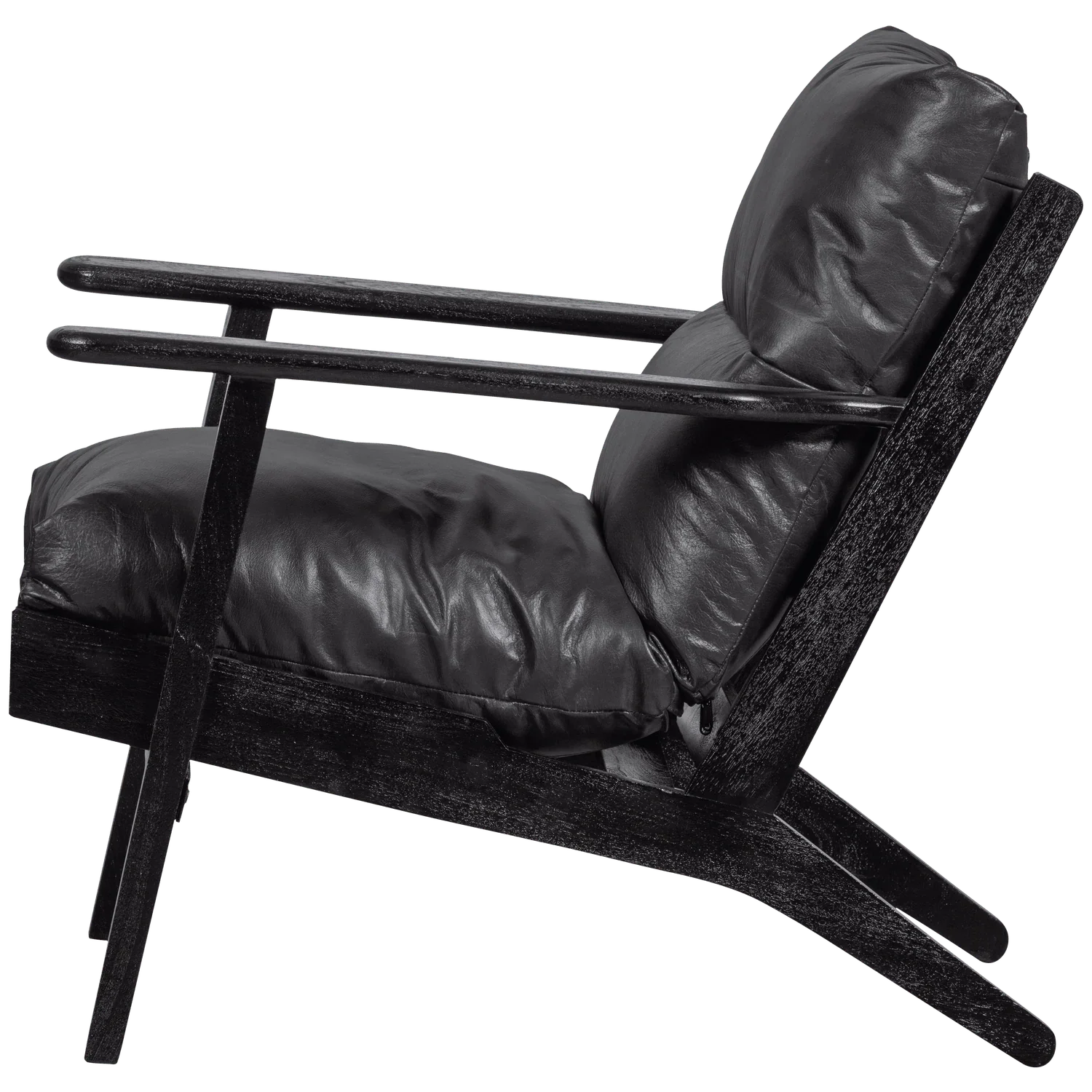 HOUSTON ARMCHAIR REAL LEATHER BLACK - PARIS14A.RO