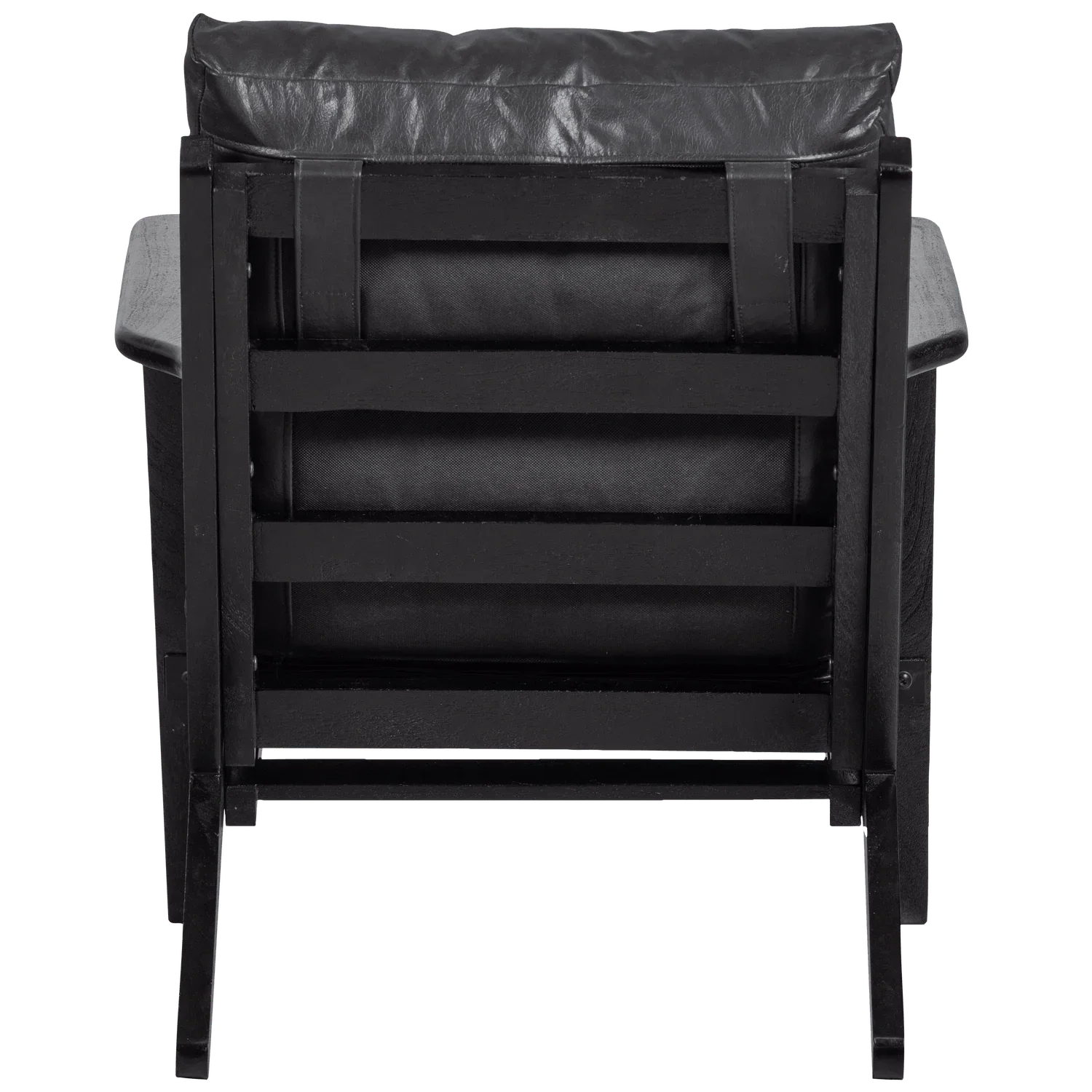 HOUSTON ARMCHAIR REAL LEATHER BLACK - PARIS14A.RO