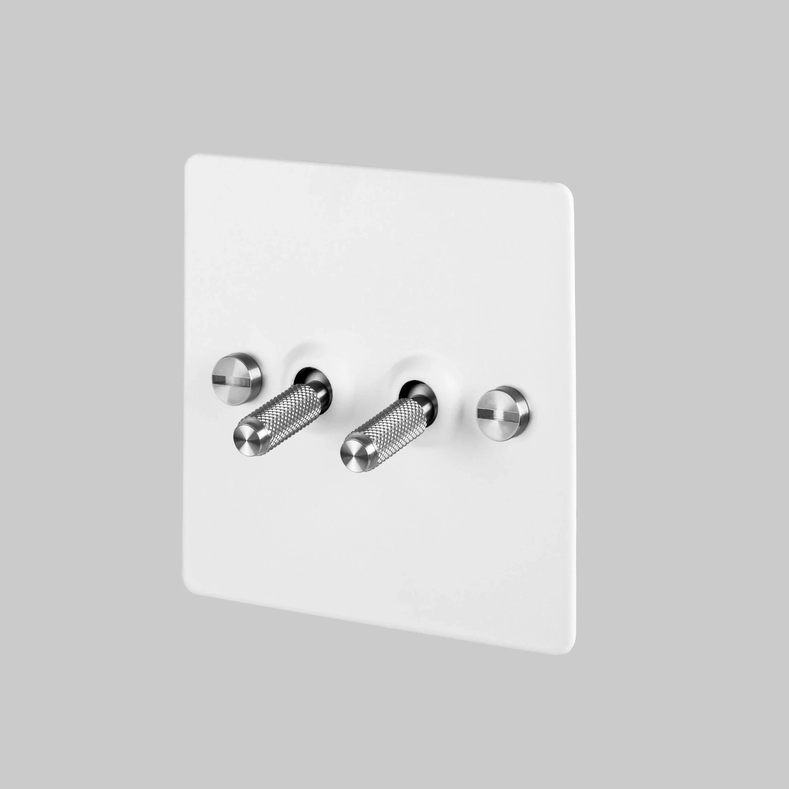 Intrerupator 2G cu 2 comutatoare / alb - Buster & Punch - PARIS14A.RO