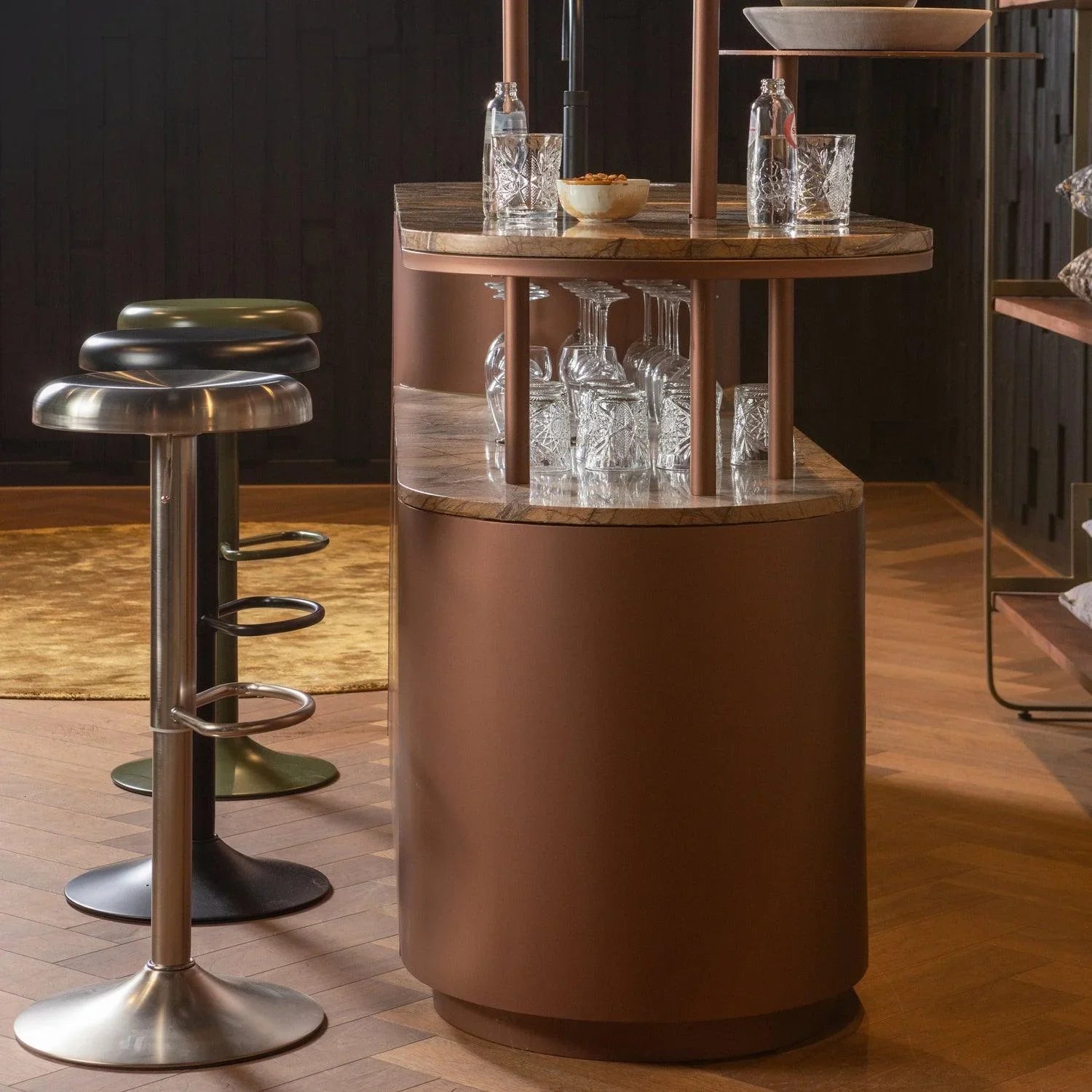 ISAAC BAR STOOL METAL BLACK - PARIS14A.RO