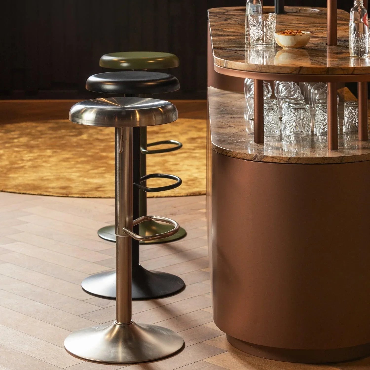 ISAAC BAR STOOL METAL BLACK - PARIS14A.RO