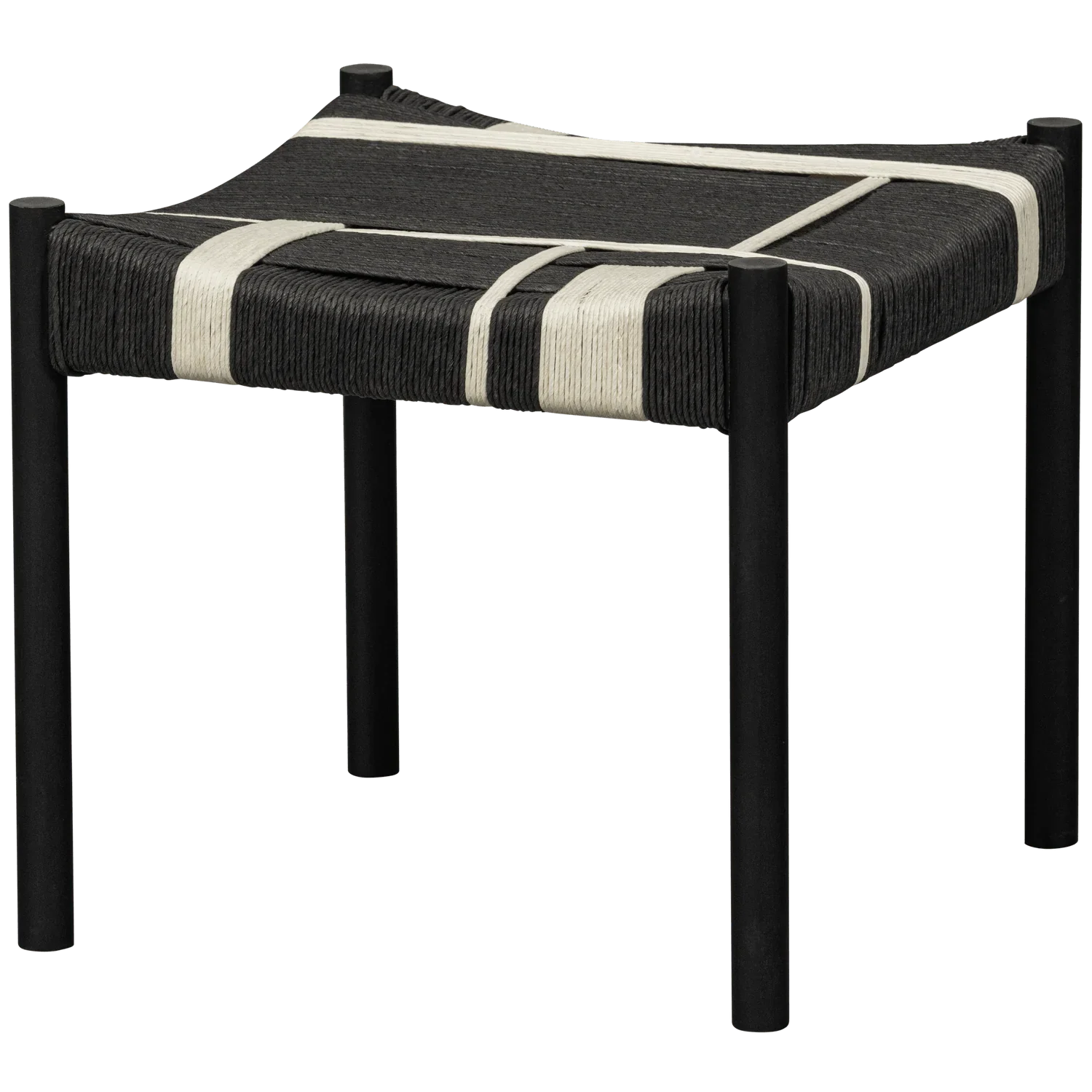 JESSY STOOL MANGO WOOD/CORD BLACK/WHITE - PARIS14A.RO