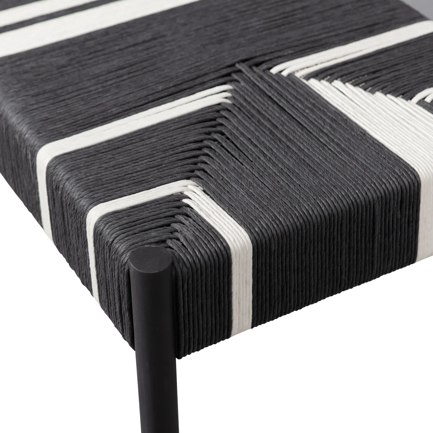 JESSY STOOL MANGO WOOD/CORD BLACK/WHITE - PARIS14A.RO