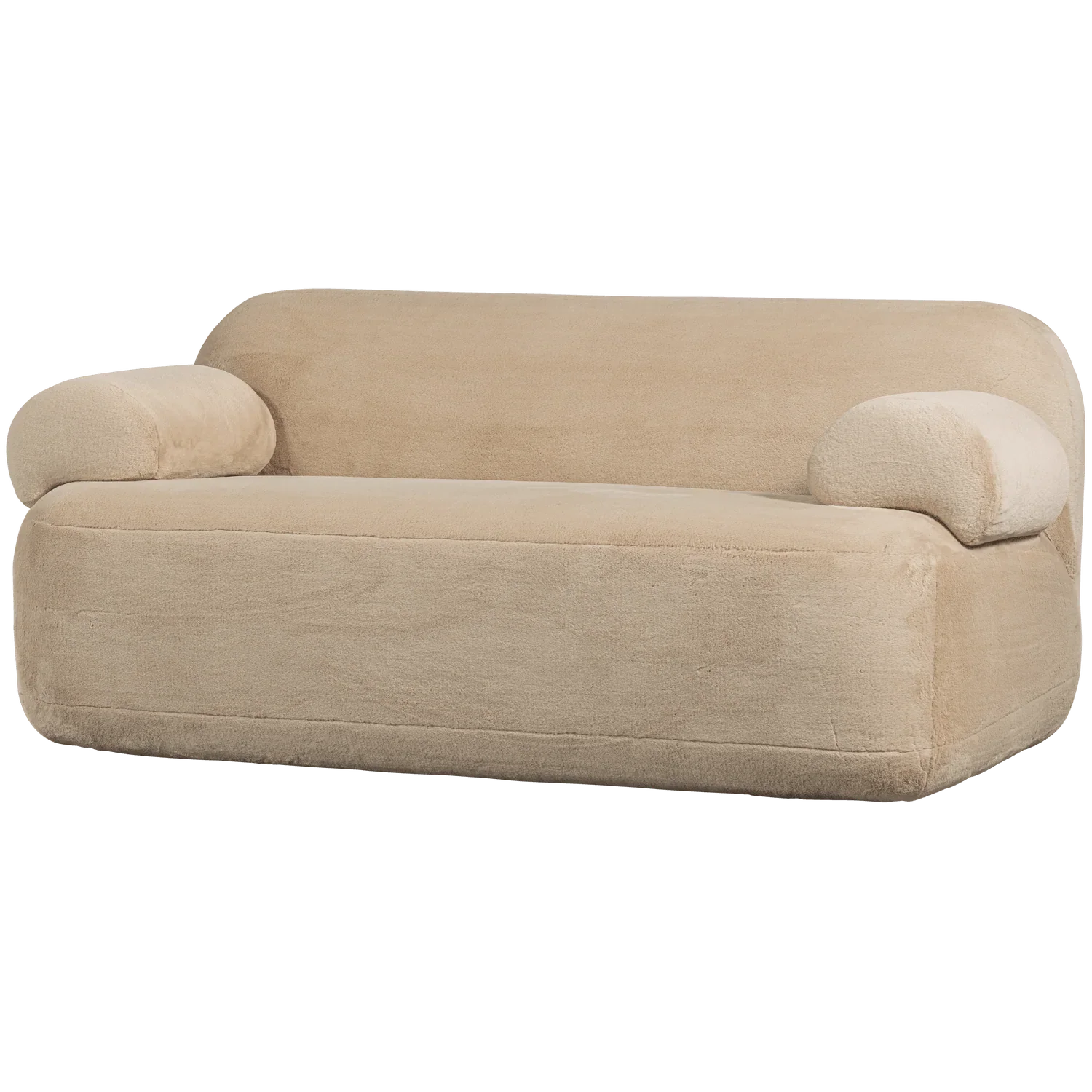 JOLIE 2-SEATER SOFA FAKE FUR NATURAL - PARIS14A.RO