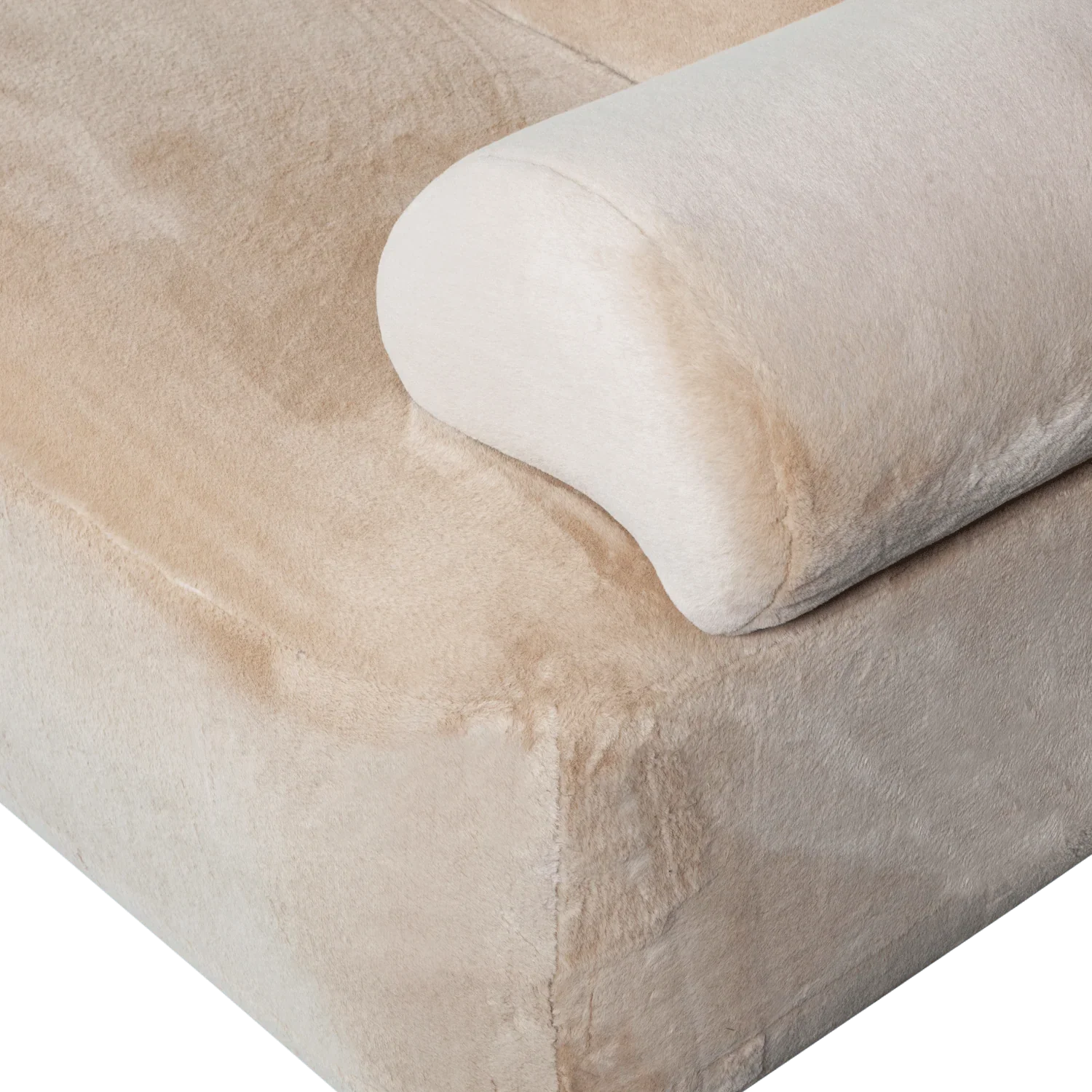 JOLIE 2-SEATER SOFA FAKE FUR NATURAL - PARIS14A.RO