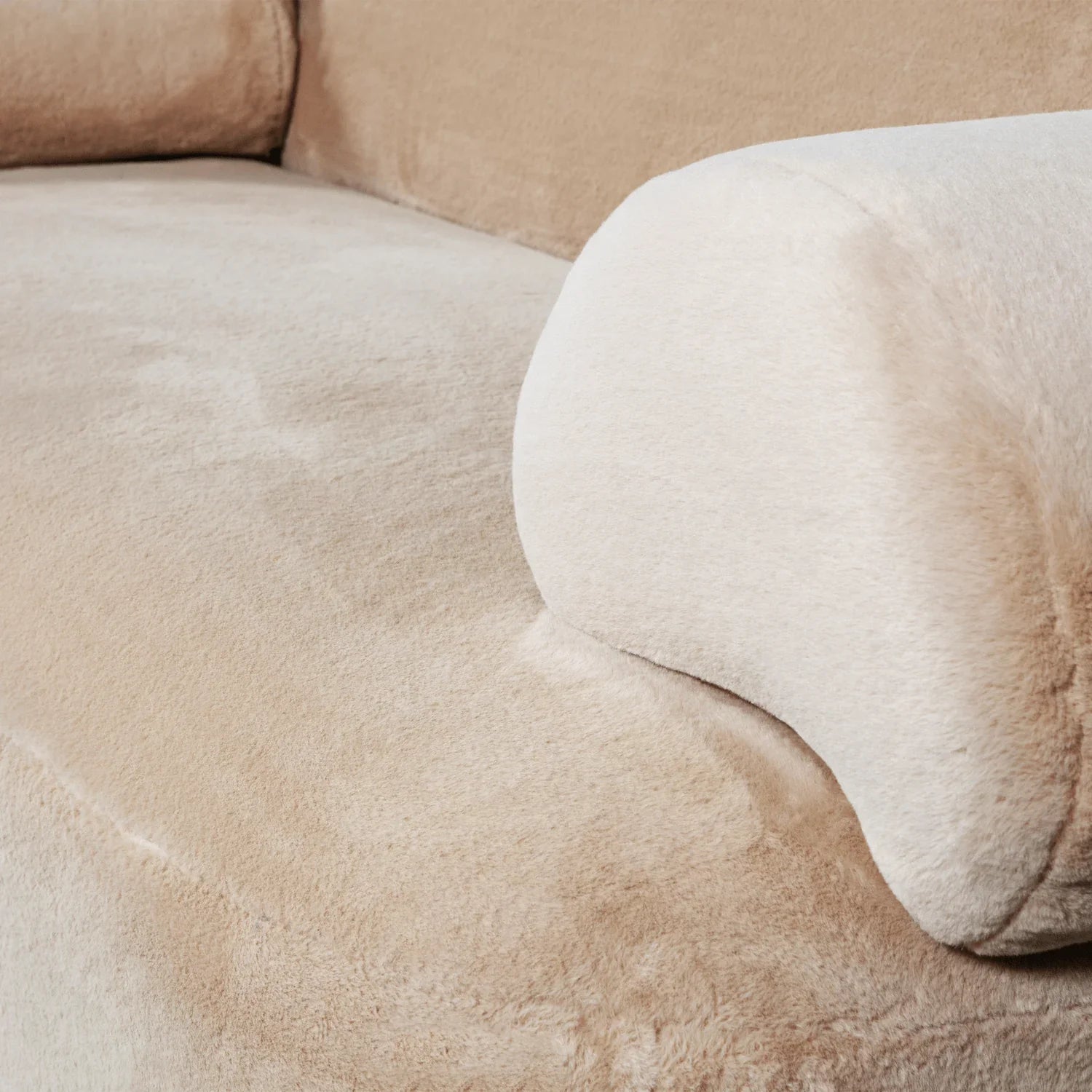 JOLIE 2-SEATER SOFA FAKE FUR NATURAL - PARIS14A.RO