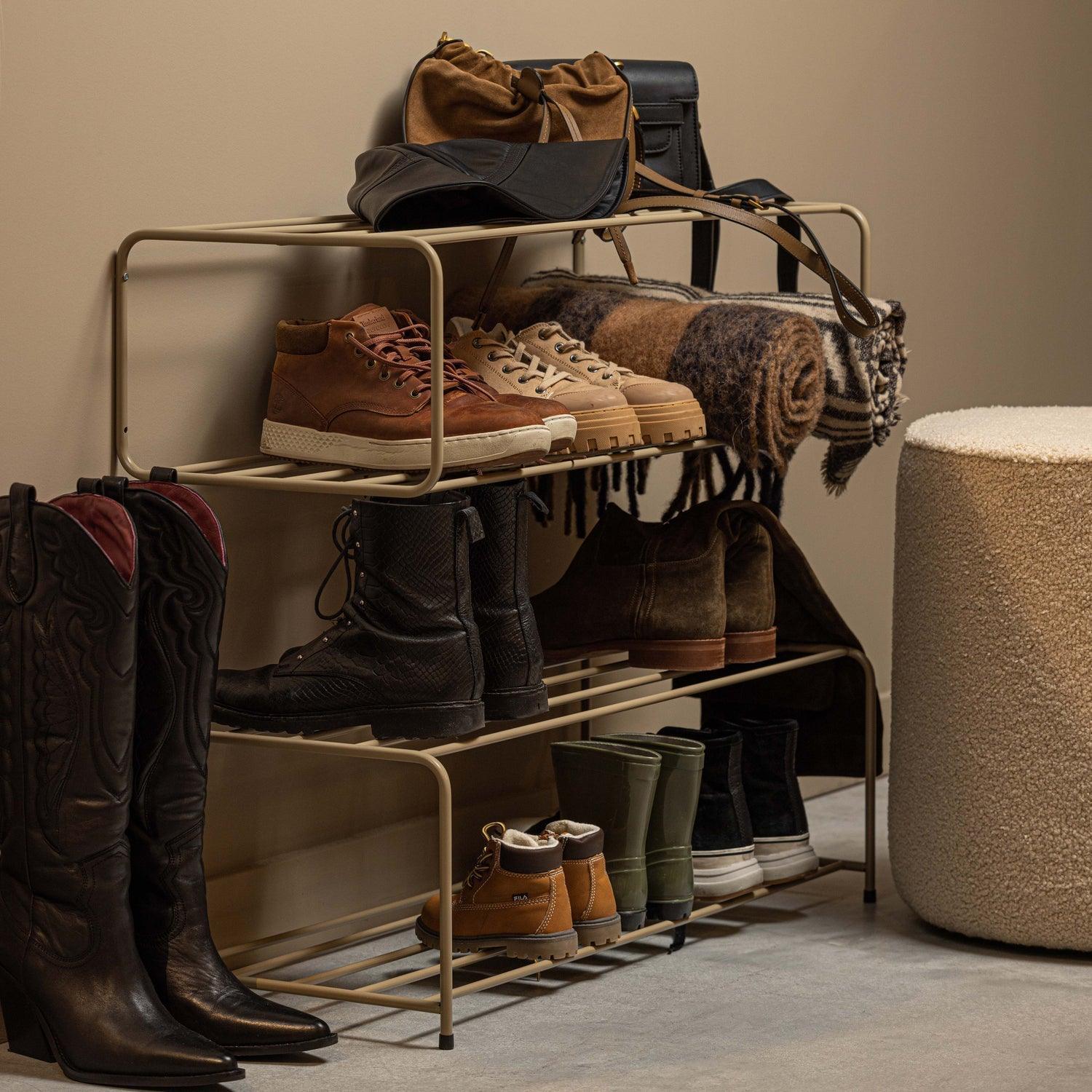 JOSSE SHOE RACK METAL MILITARY BROWN - PARIS14A.RO