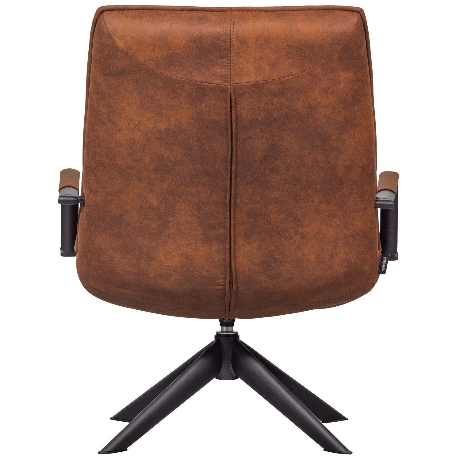 JOUKE SWIVEL ARMCHAIR WITH ARMREST IMITATION LEATHER COGNAC - PARIS14A.RO