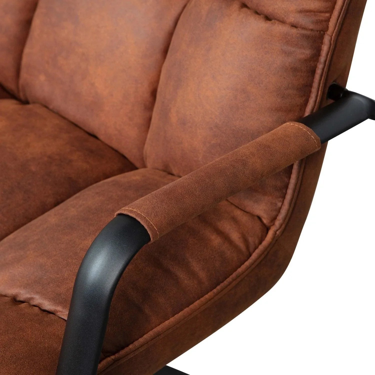JOUKE SWIVEL ARMCHAIR WITH ARMREST IMITATION LEATHER COGNAC - PARIS14A.RO