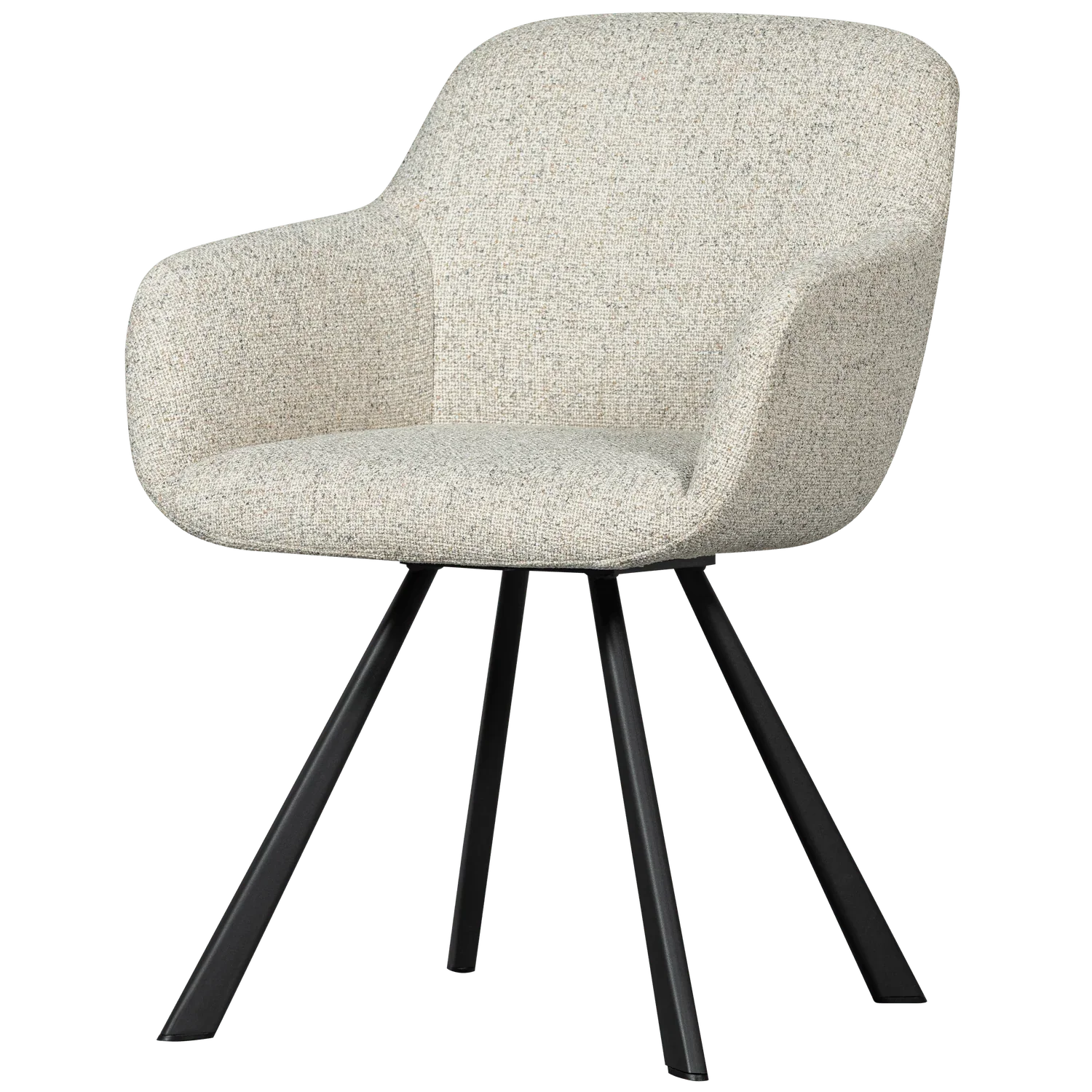 JUNO DINING CHAIR WOVEN FABRIC OAT MELANGE - PARIS14A.RO