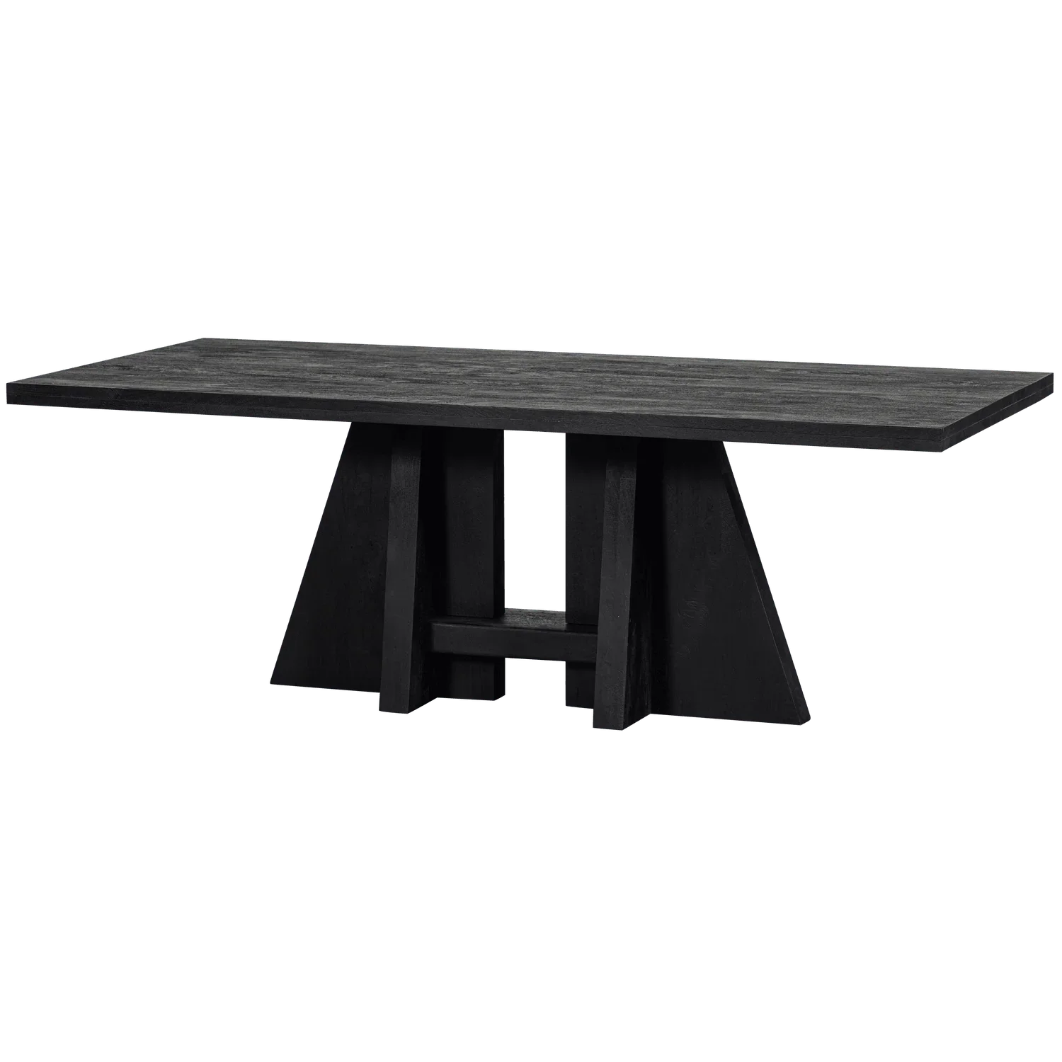 KEAN DINING TABLE WITH CENTRE LEG MANGO WOOD BLACK 220x100CM - PARIS14A.RO