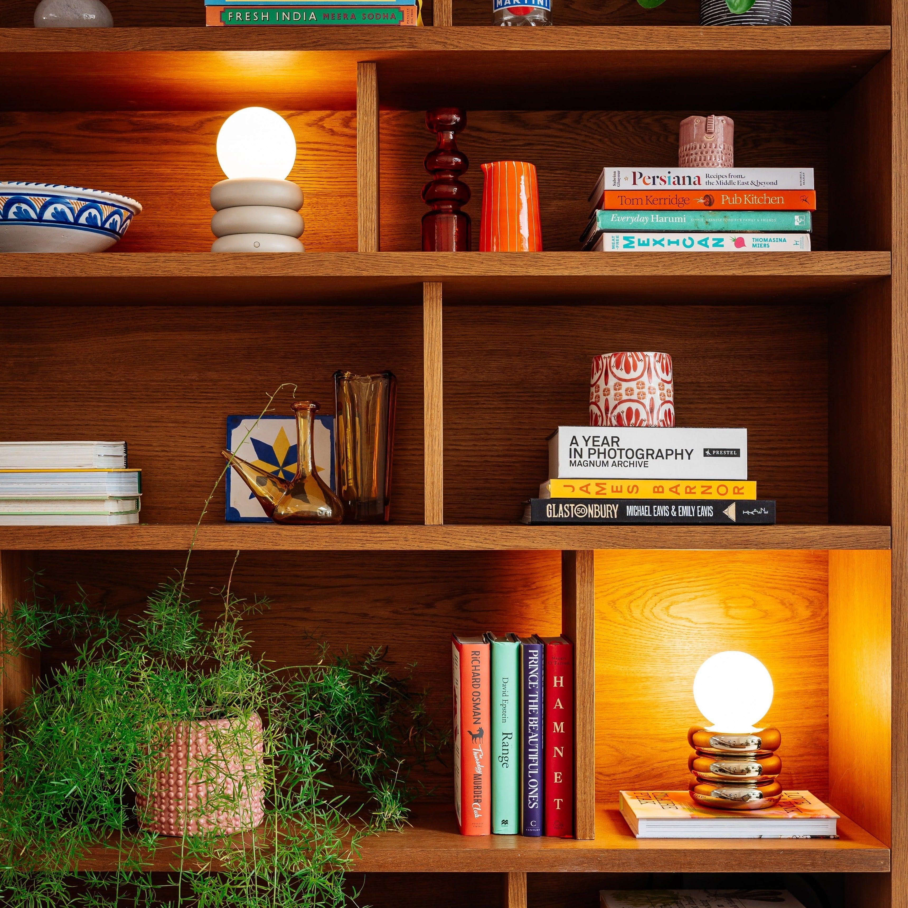 Lampă de masă fără fir cu tub gri nisip - PARIS14A.RO