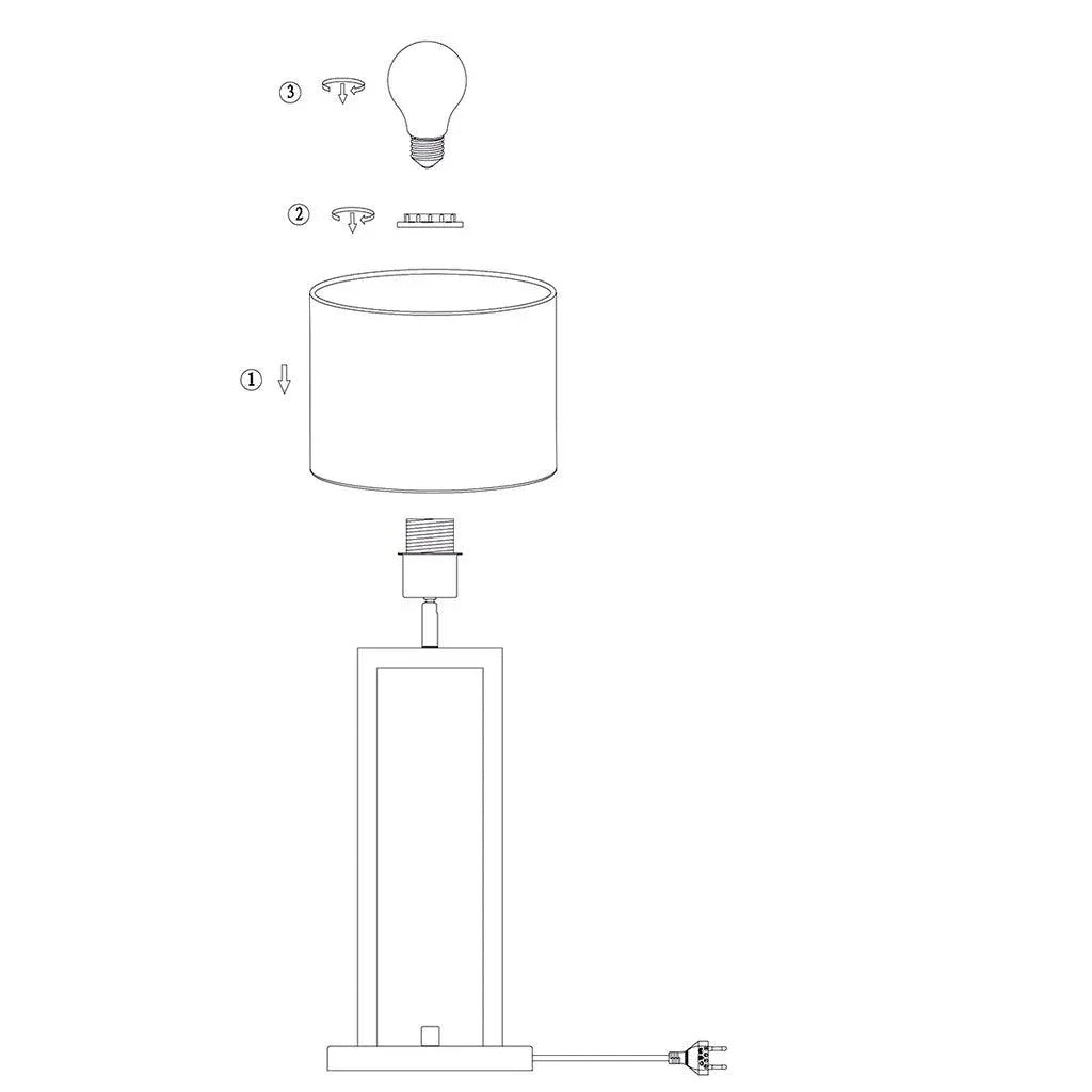 Lampă de masă Stang 2996ZW Negru - PARIS14A.RO