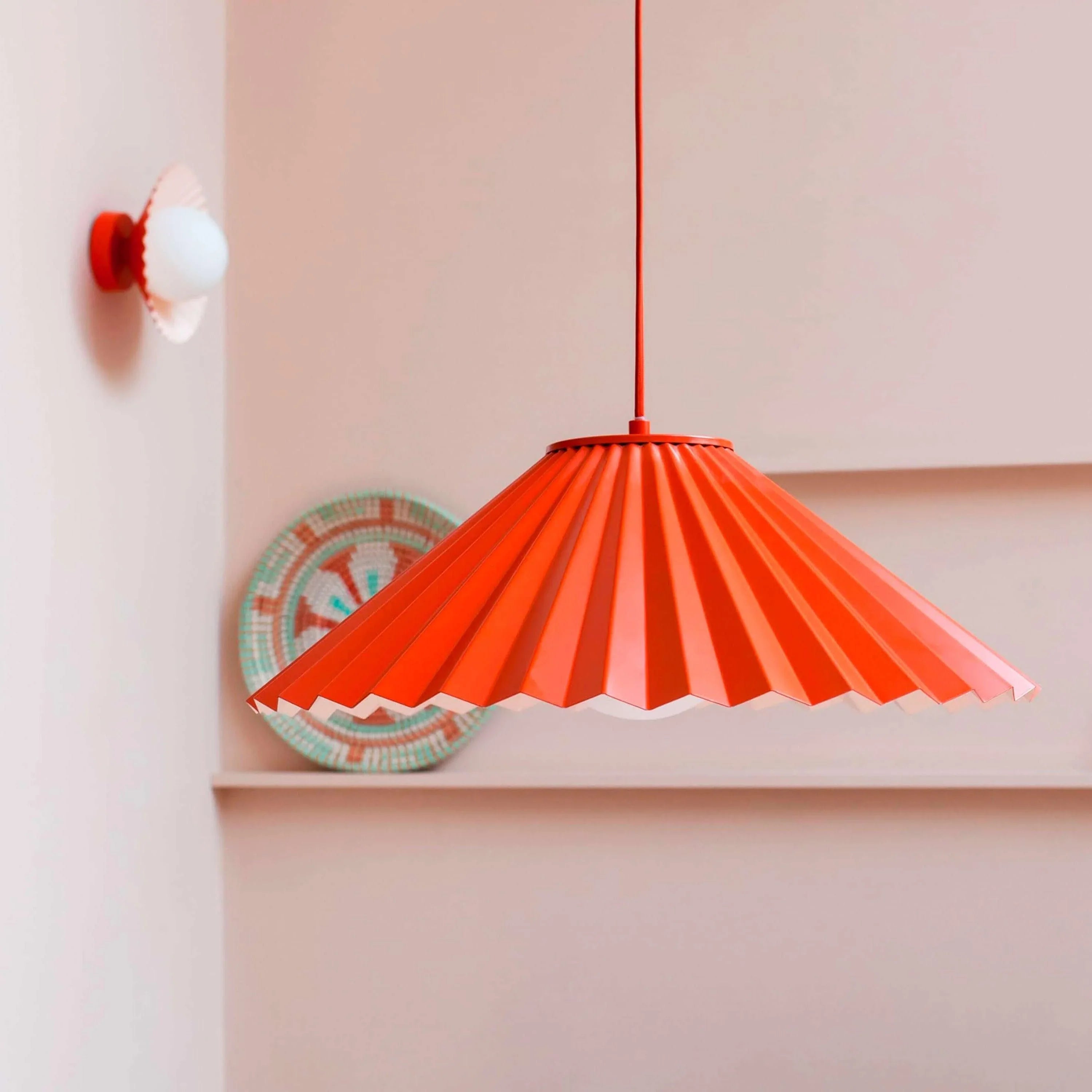 Lampă de perete cu pliuri de culoare portocalie ars - PARIS14A.RO