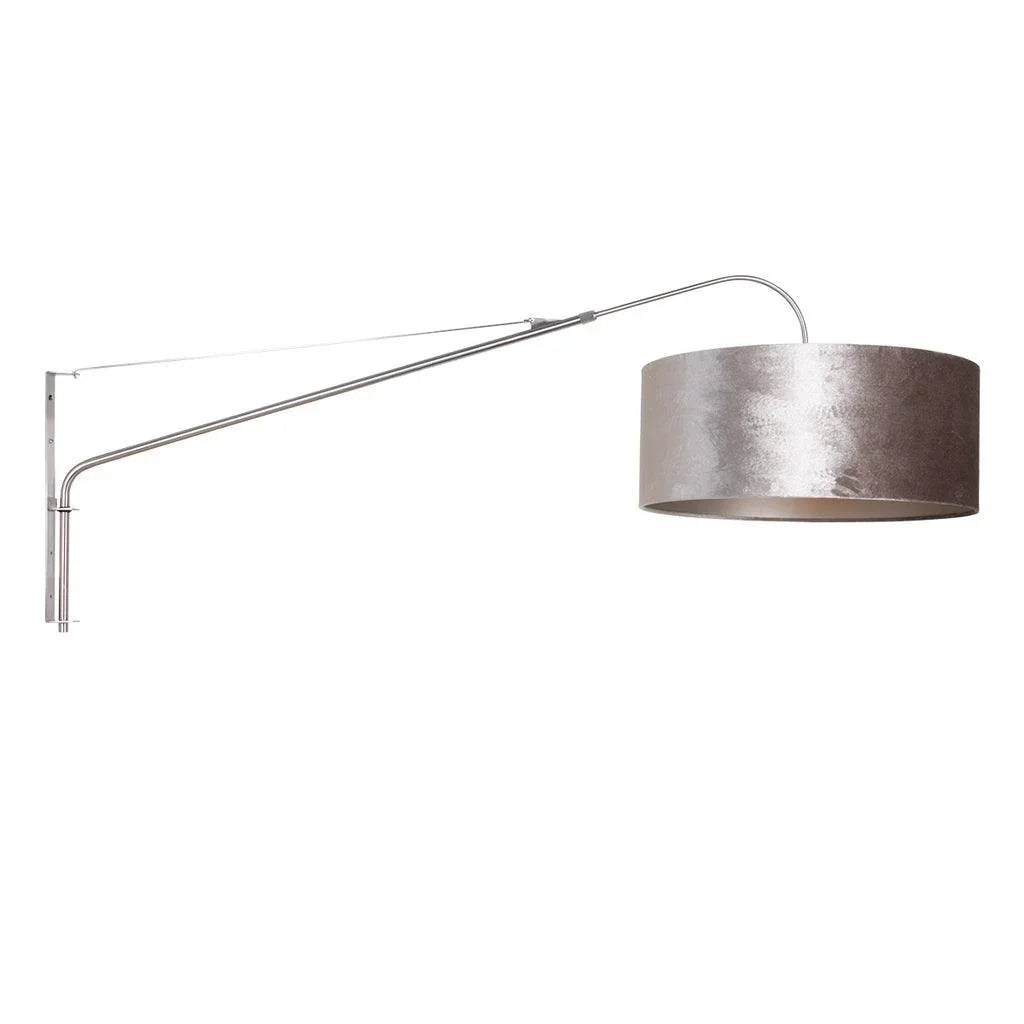 Lampă de perete Elegantă și Refined 2574ST+K1066GS Oțel-Velur Argintiu - PARIS14A.RO