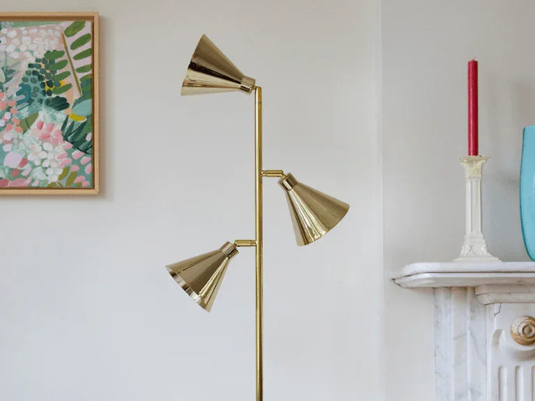 Lampă de podea con de alamă - PARIS14A.RO