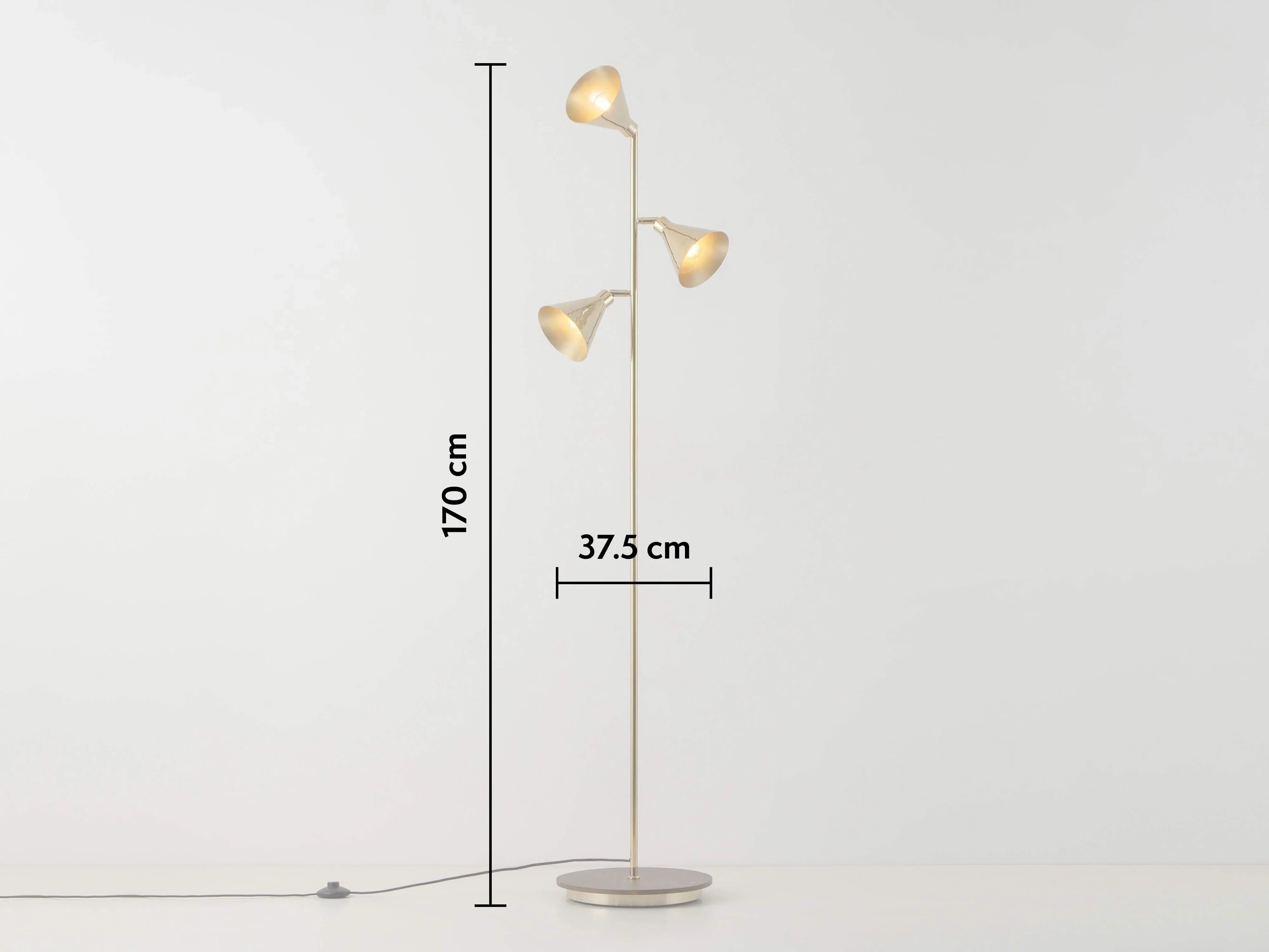 Lampă de podea con de alamă - PARIS14A.RO