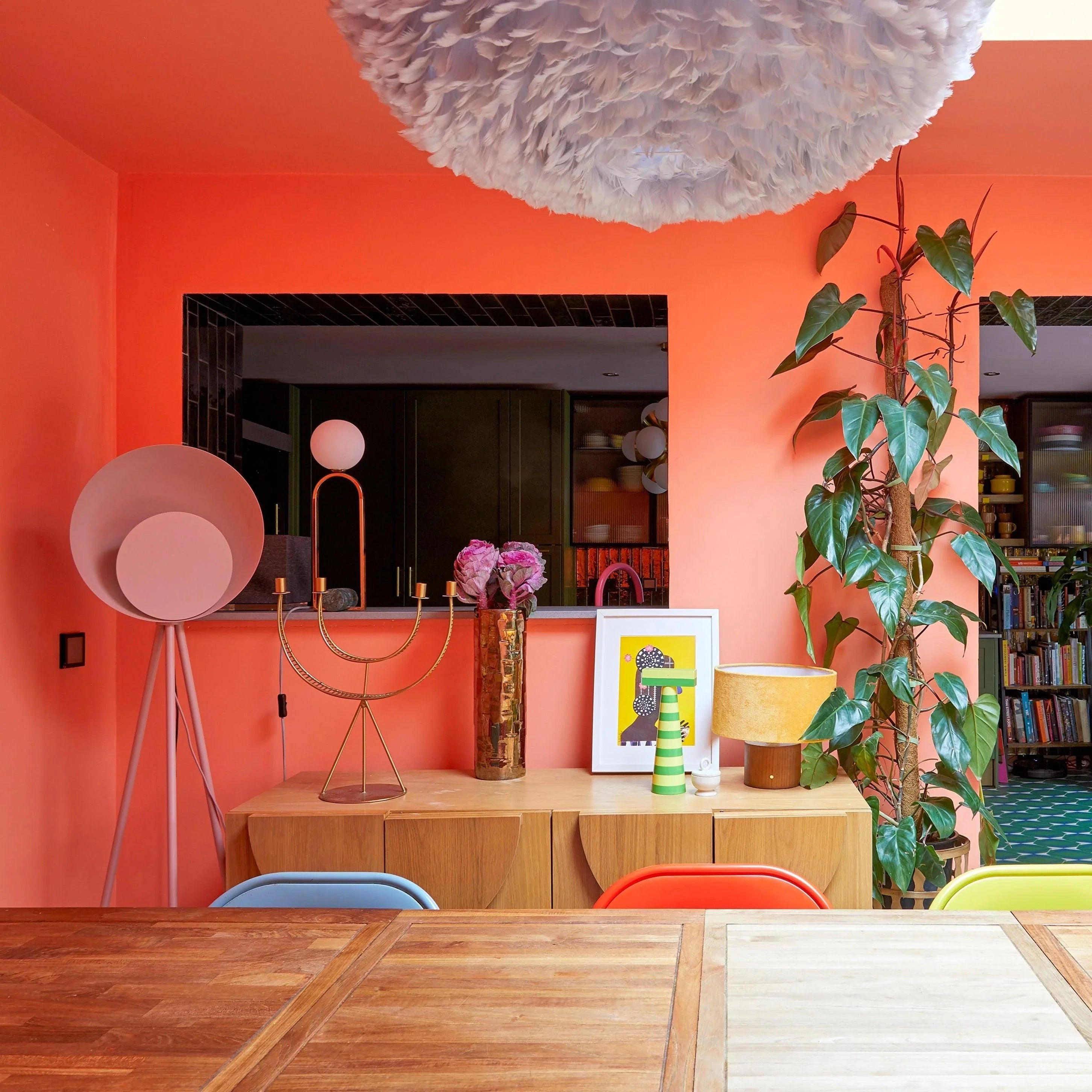 Lampă de podea cu difuzor Blossom roz - PARIS14A.RO