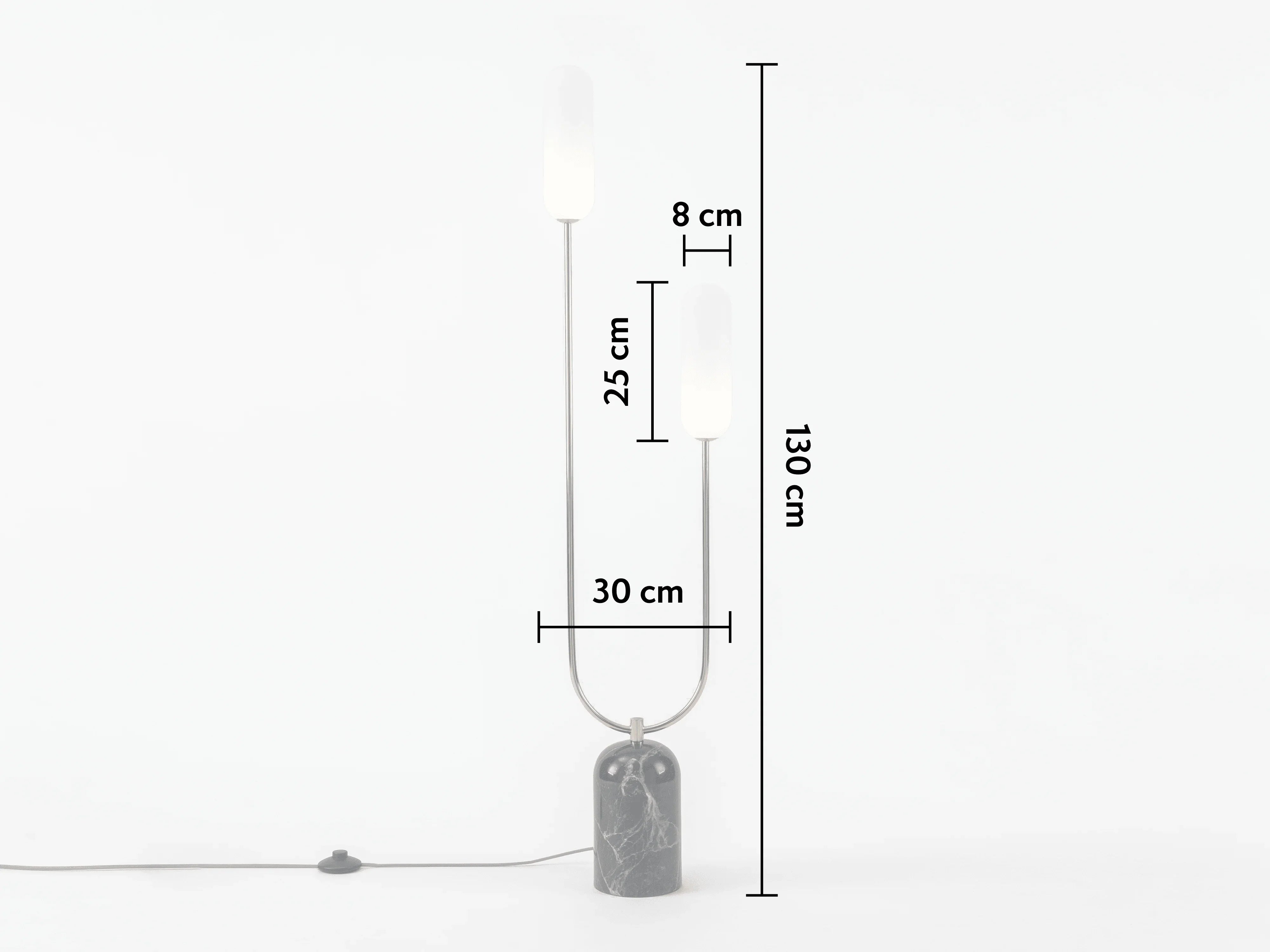 Lampă de podea curbă din marmură verde oliv - PARIS14A.RO
