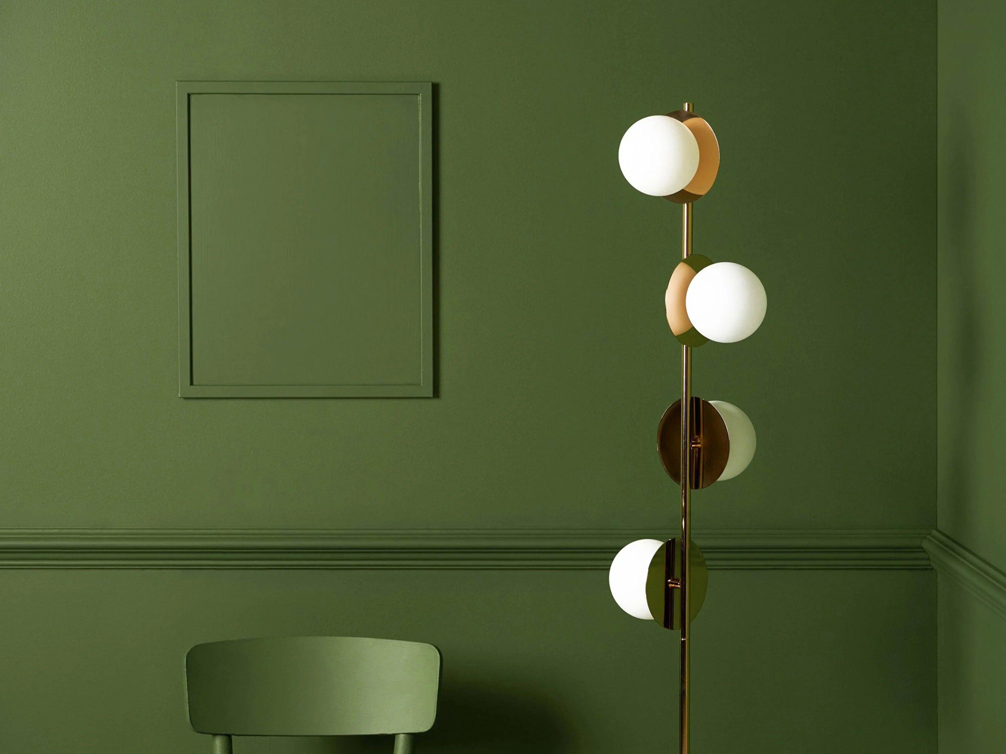 Lampă de podea din alamă cu disc opal - PARIS14A.RO