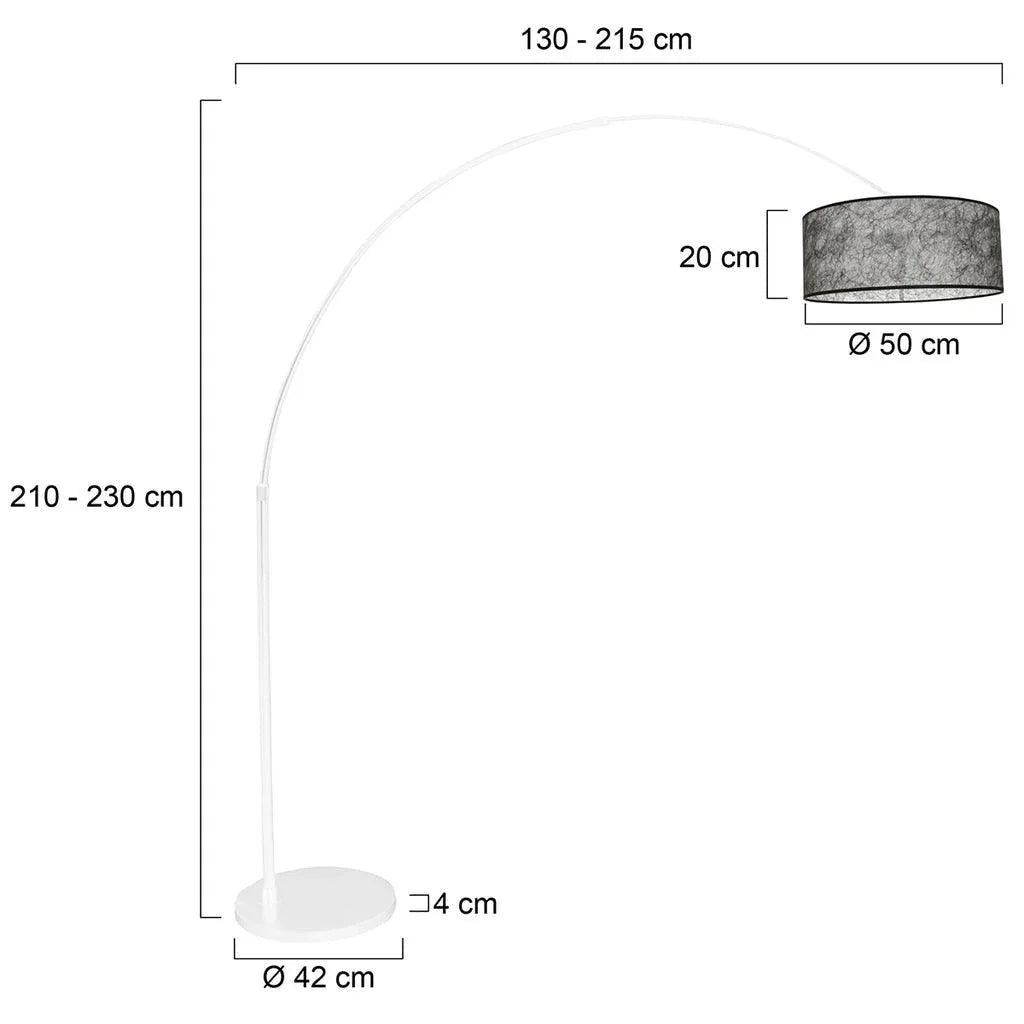 Lampă de podea Sparkled Light 7268W+K1066NS Alb-Negru Sizoflor - PARIS14A.RO