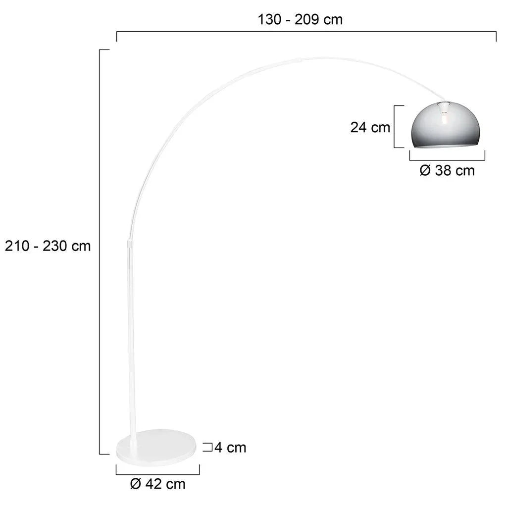 Lampă de podea Sparkled Light 7268W+K11130S Alb-Gri din plastic - PARIS14A.RO