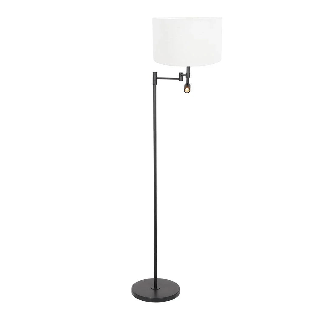 Lampă de podea Stang 7178ZW Negru + Abajur Alb Chintz - PARIS14A.RO
