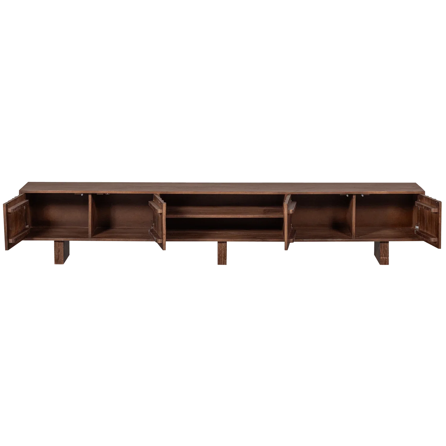 LAVISH TV UNIT WITH DESIGNED DOORS WOOD WARM BROWN - PARIS14A.RO