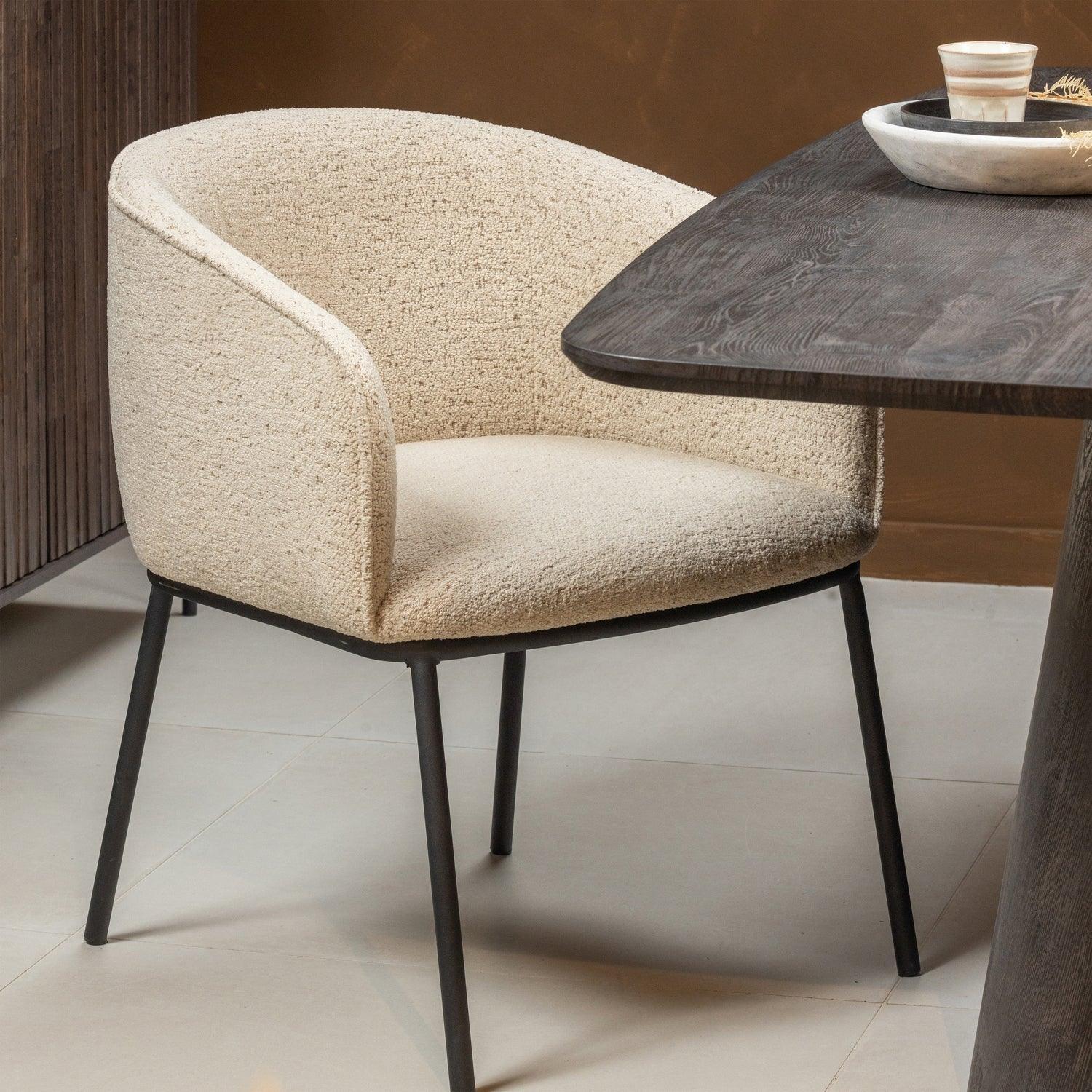 LEON DINING CHAIR NATURAL MELANGE - PARIS14A.RO