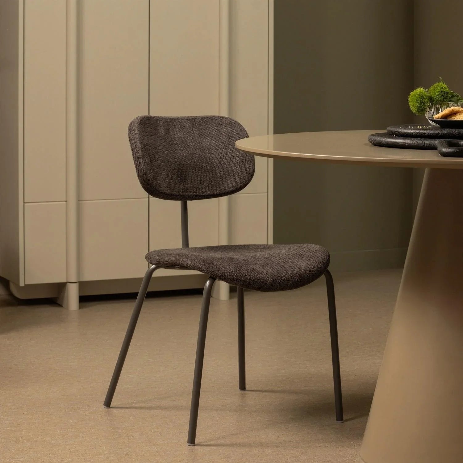 LINK DINING CHAIR BROWN/GREY - PARIS14A.RO