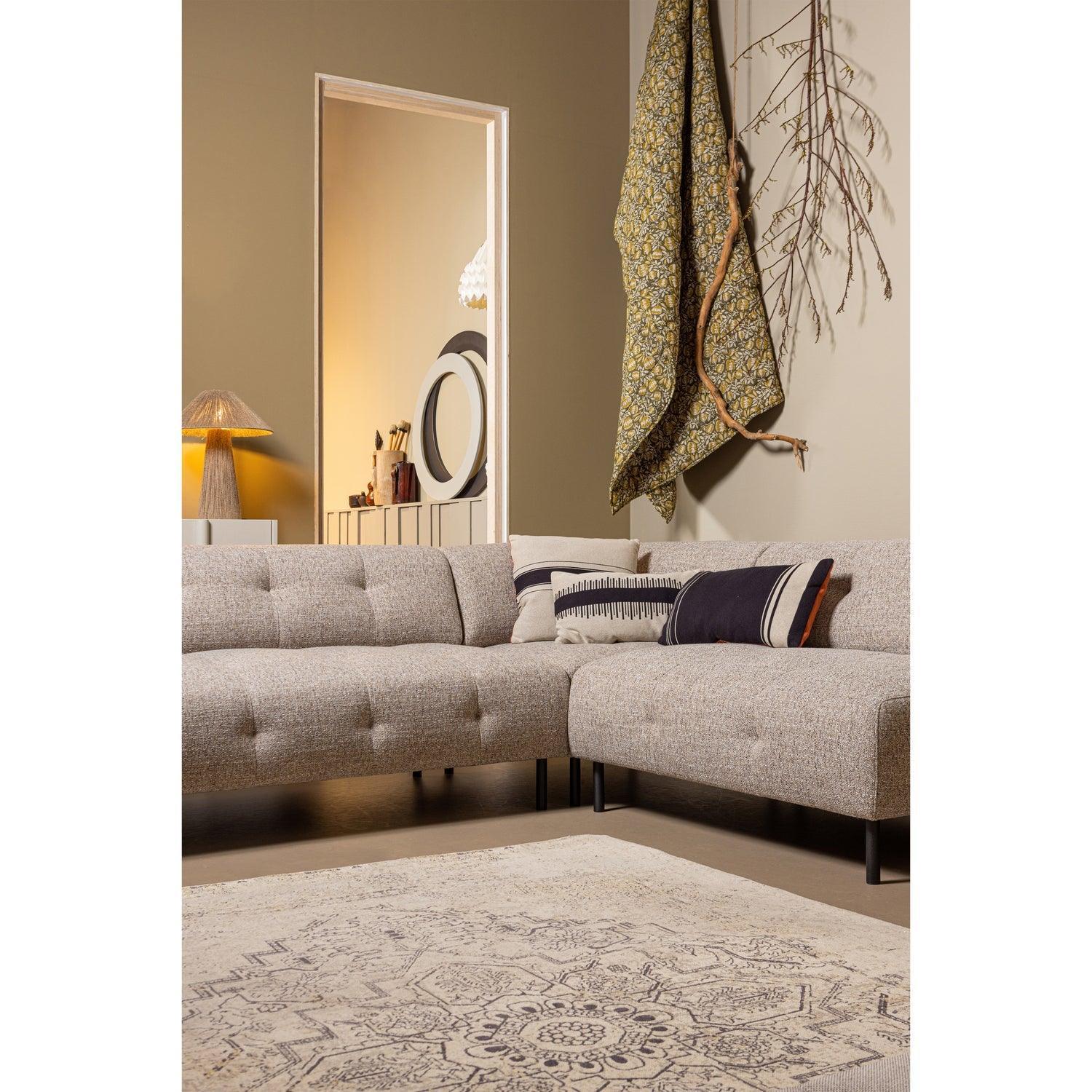 LLOYD CORNER SOFA RIGHT COARSE WOVEN BROWN MELANGE - PARIS14A.RO