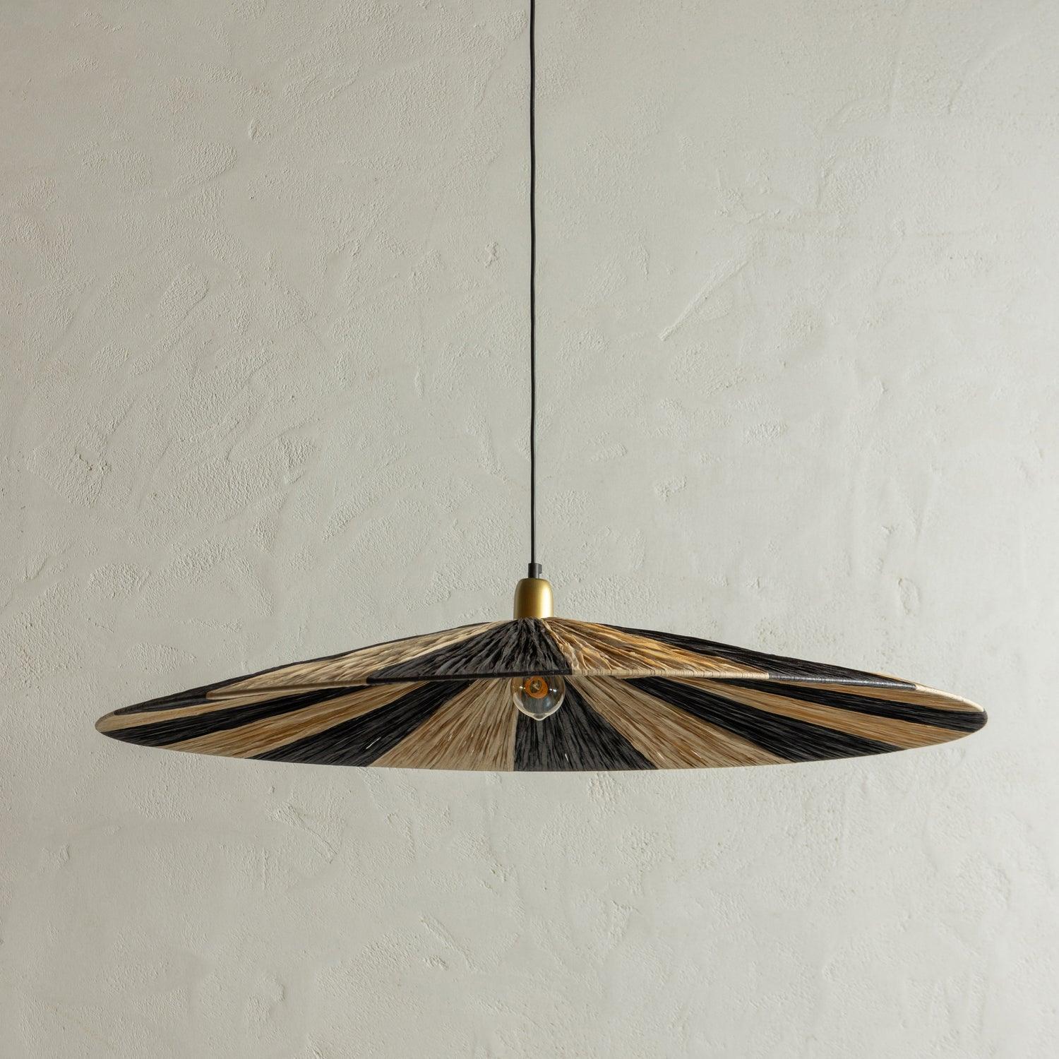 LOIC PENDANT STRIPE BLACK/NATURAL Ø95CM - PARIS14A.RO