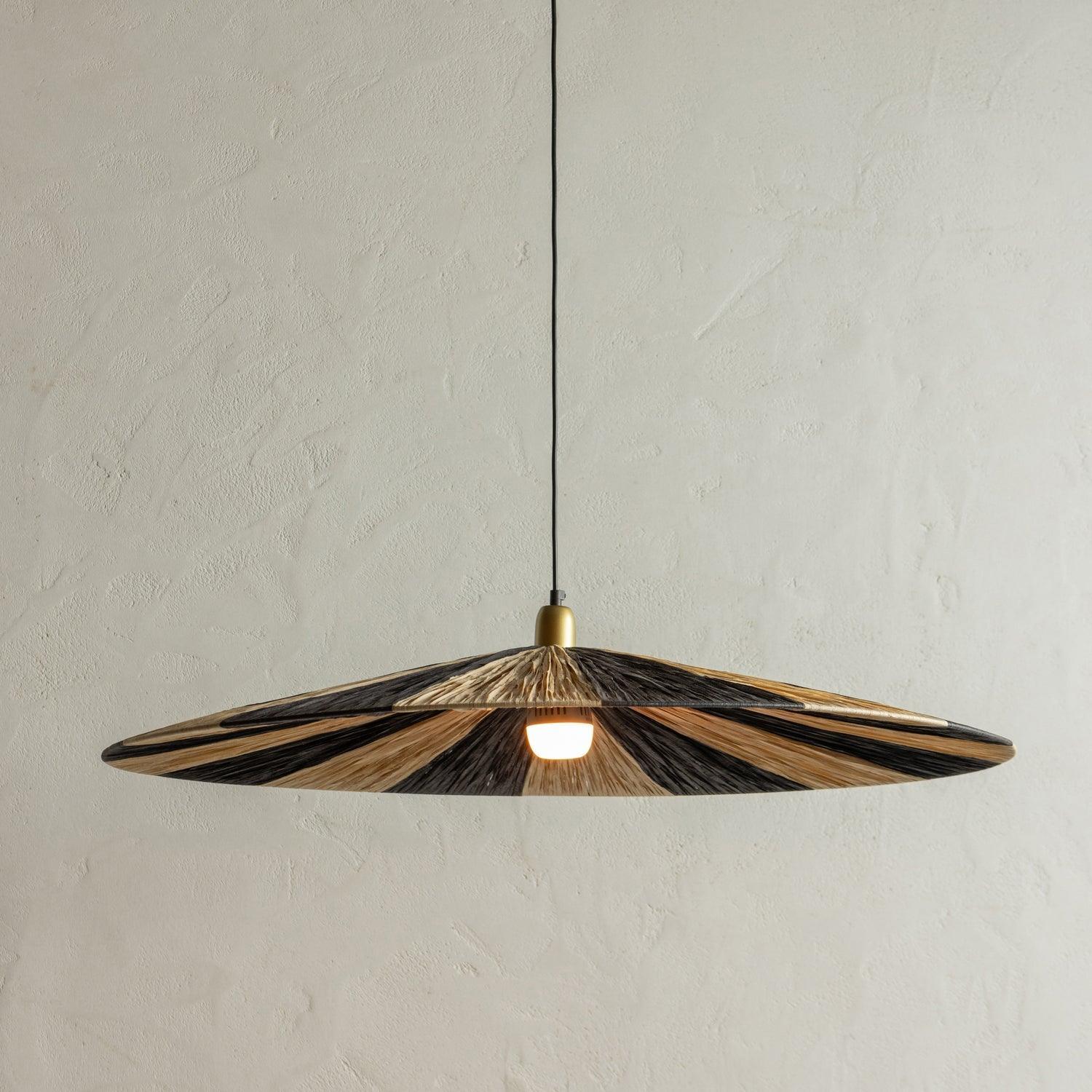 LOIC PENDANT STRIPE BLACK/NATURAL Ø95CM - PARIS14A.RO