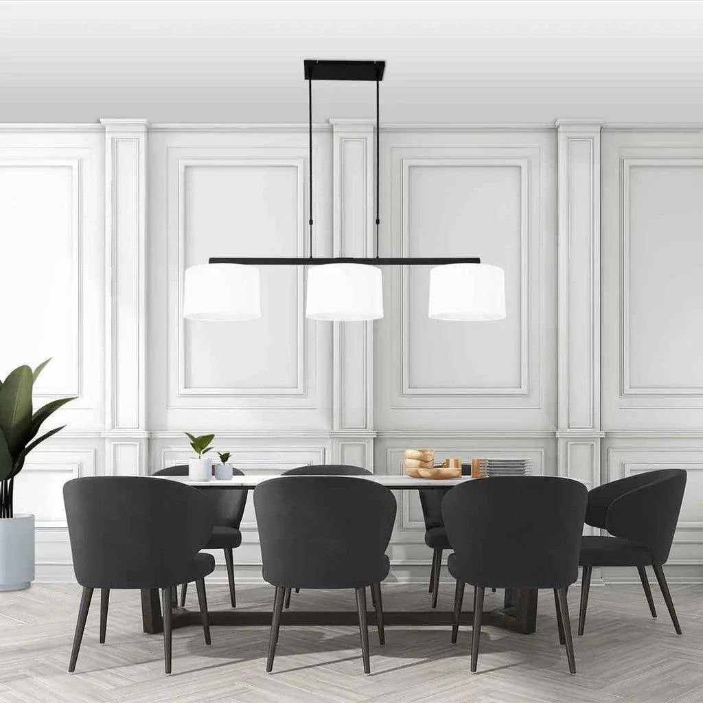 Lustră cu braț 3458ZW, neagră + abajur alb Chintz - PARIS14A.RO