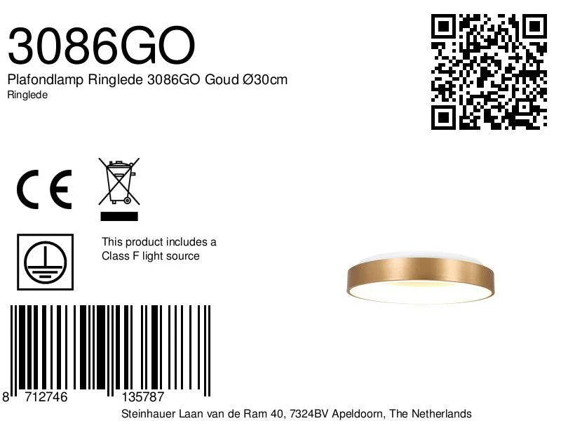 Lustra Ringlede 3086GO, aurie, Ø30cm - PARIS14A.RO