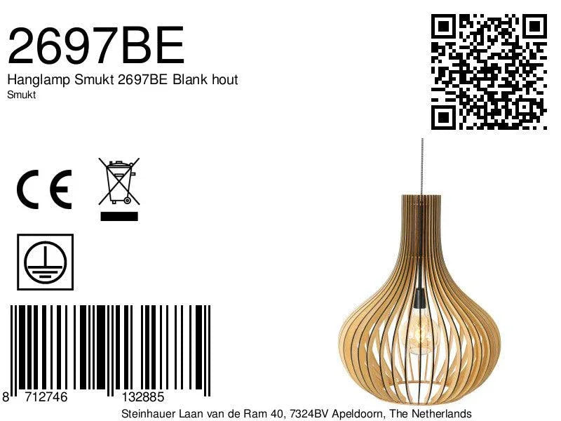 Lustră Smukt 2697BE din lemn gol - PARIS14A.RO