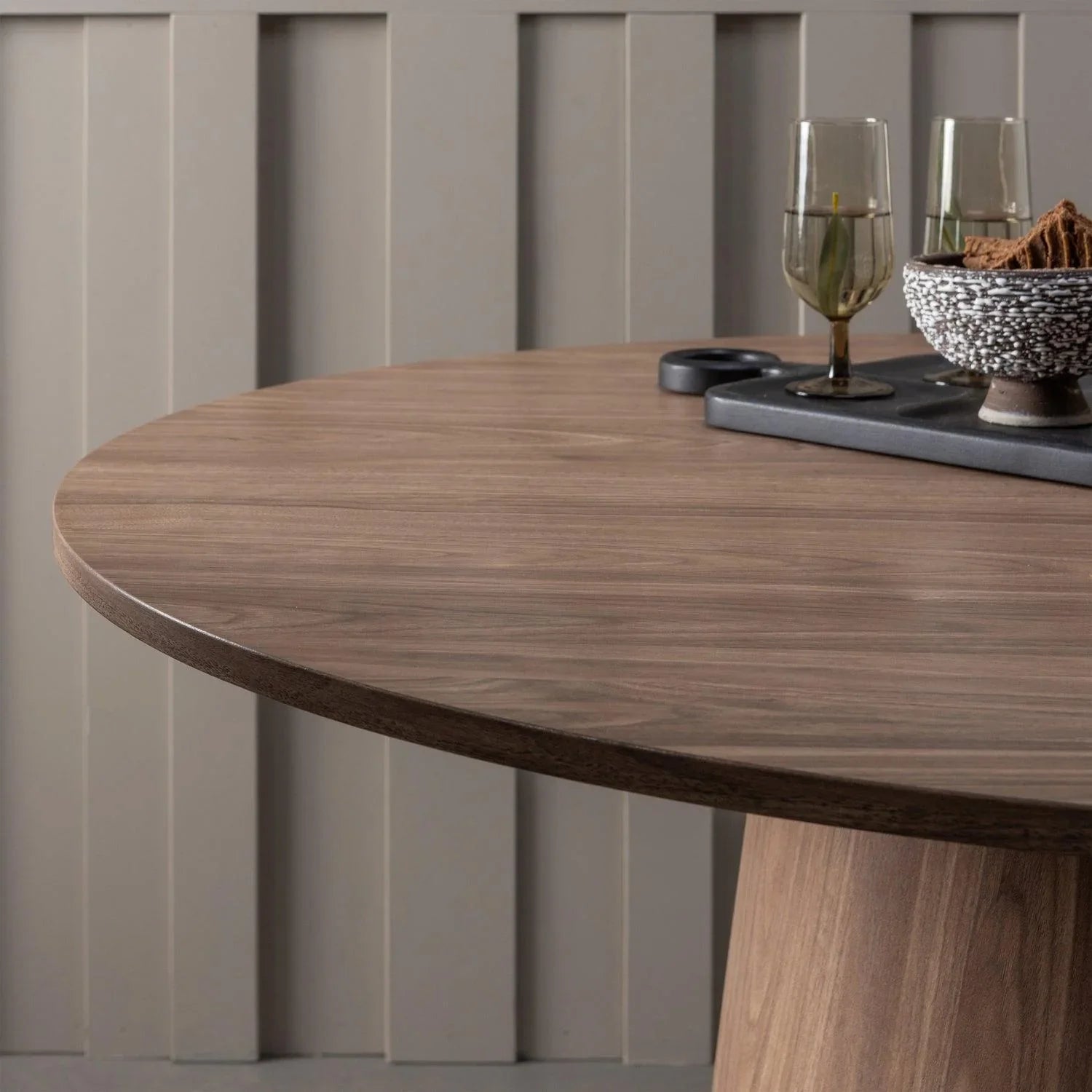 MAAN DINING TABLE ROUND MDF WALNUT Ø120CM - PARIS14A.RO